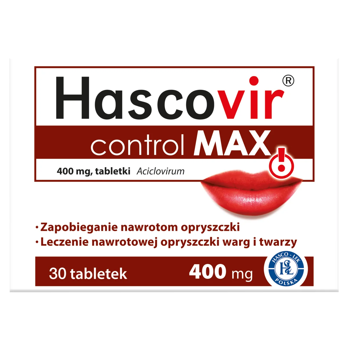 Hascovir Control Max 400 mg, 30 tabletek