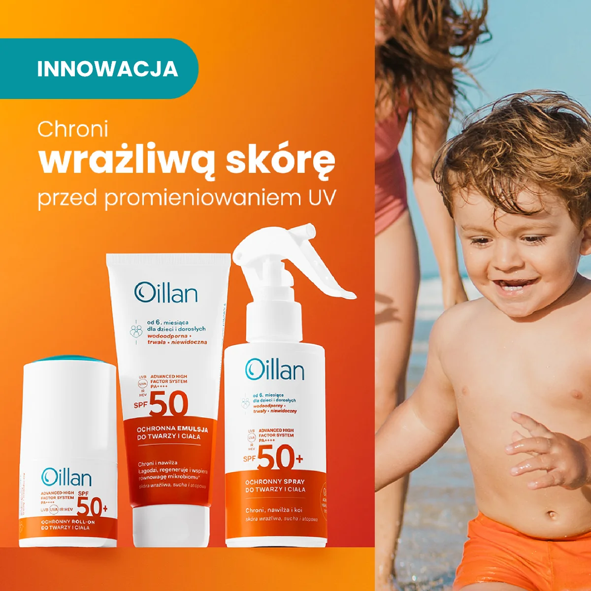Oillan Sun Ochronny spray do twarzy i ciała, 125 ml