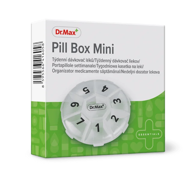 Pill Box Mini Dr. Max, Tygodniowa kasetka na leki, 1 sztuka