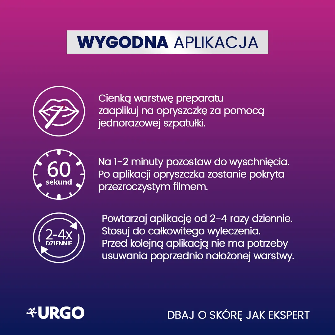 Urgo na opryszczkę płyn 3ml + 24 aplikatory