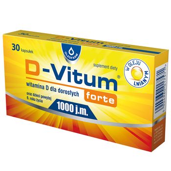 D-Vitum forte 1000 j.m., suplement diety, 30 kapsułek 