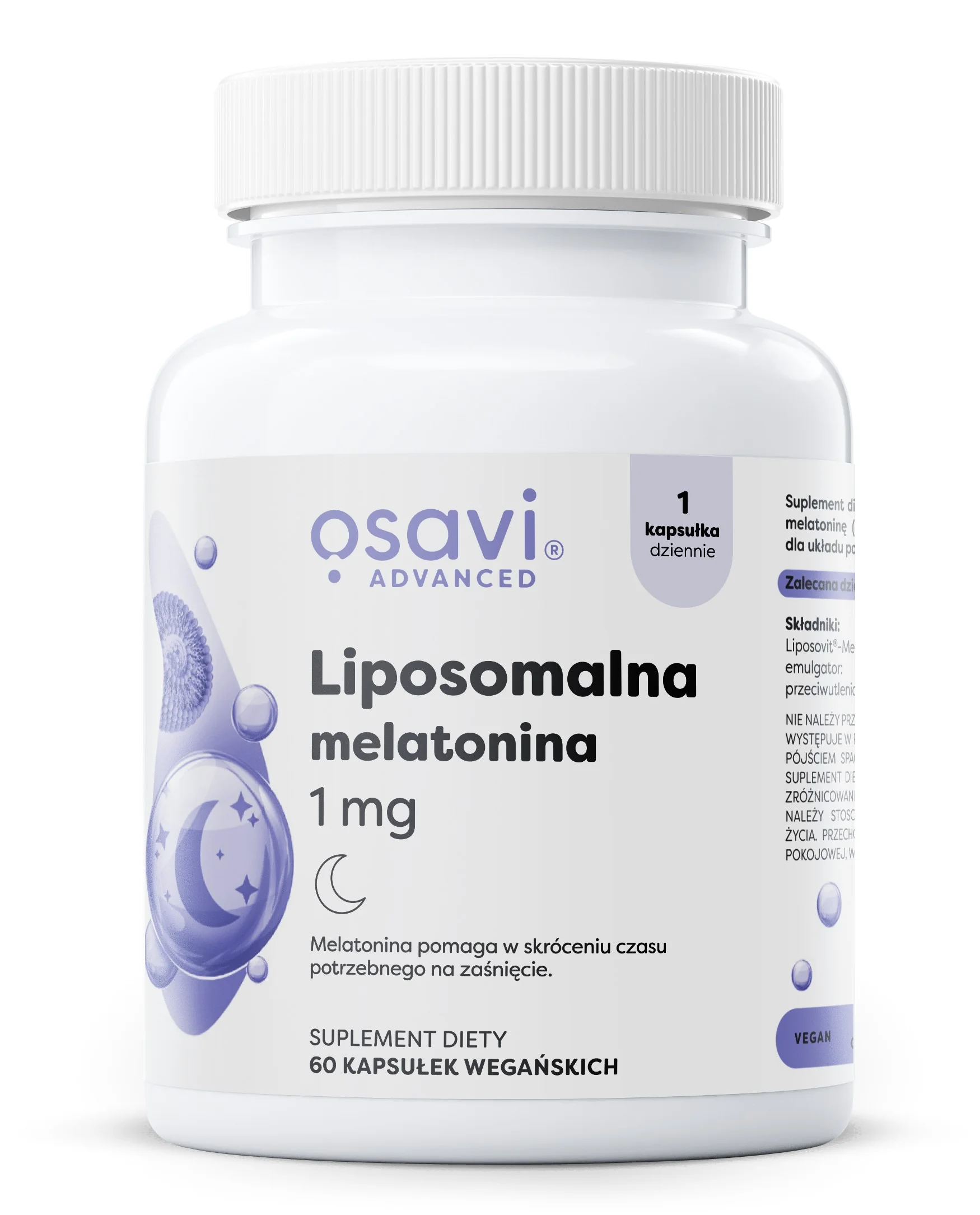 Osavi Liposomalna Melatonina 1 mg 60 kapsułek wegańskich