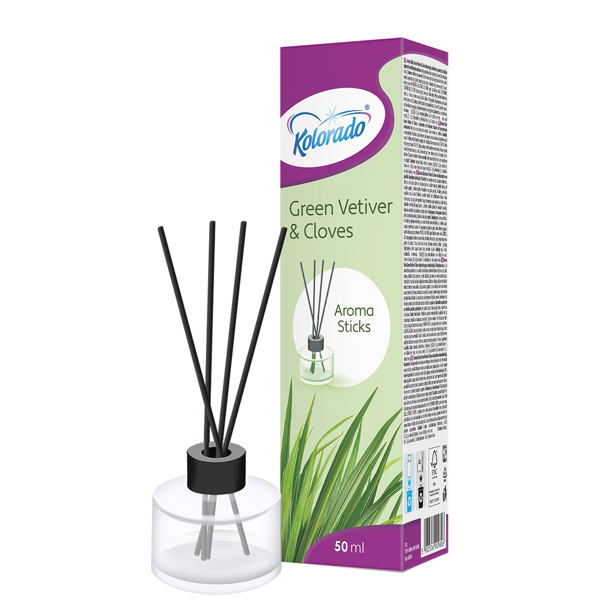 Kolorado Aroma Sticks patyczki zapachowe Zielony Wetiwer i Goździki, 50 ml