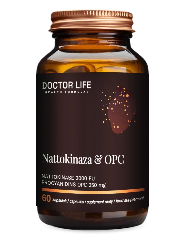 Doctor Life Nattokinaza 2000 Fu plus OPC 250 mg 60 kapsułek