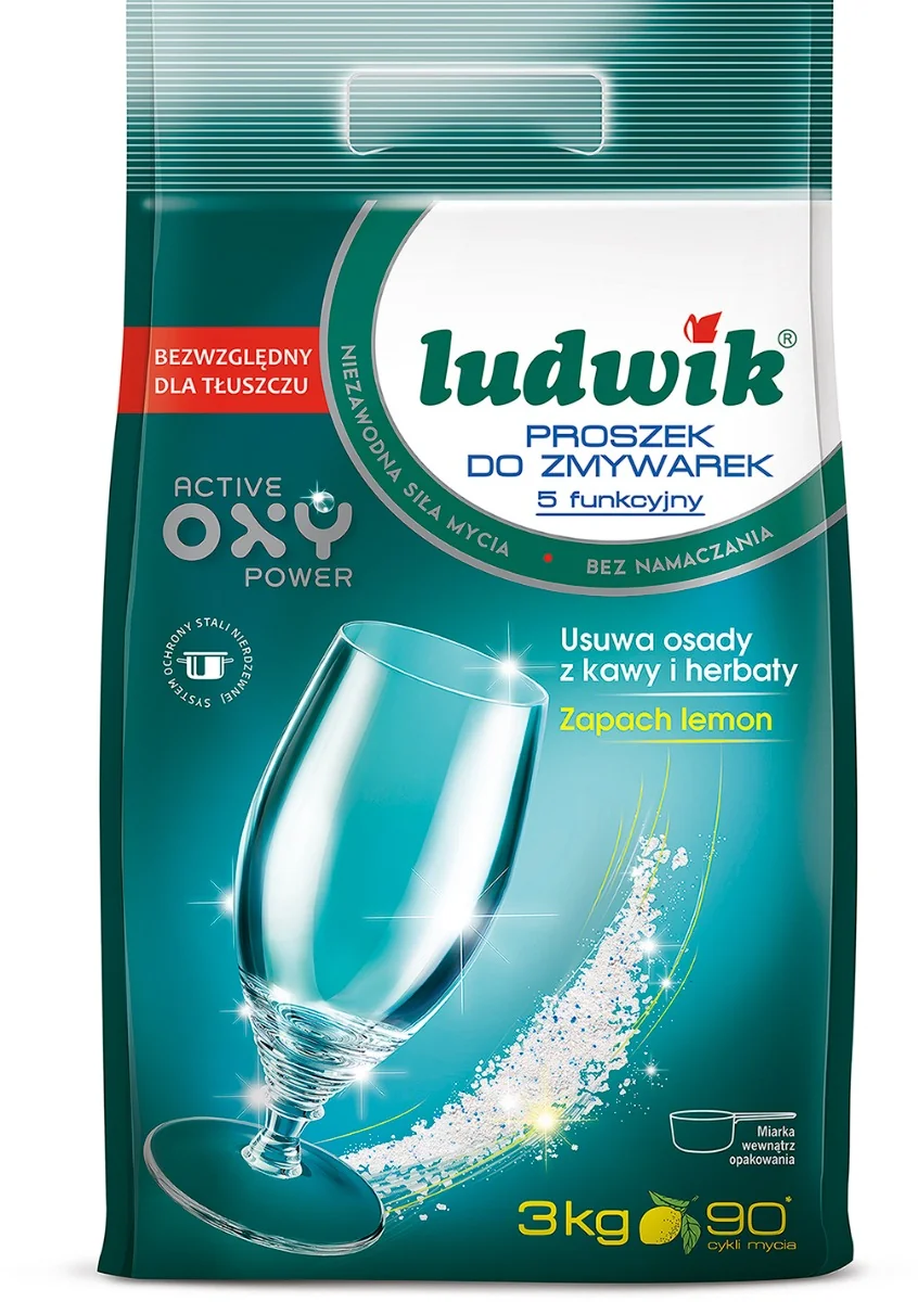 Ludwik proszek do zmywarek 5-funkcyjny Lemon, 3 kg