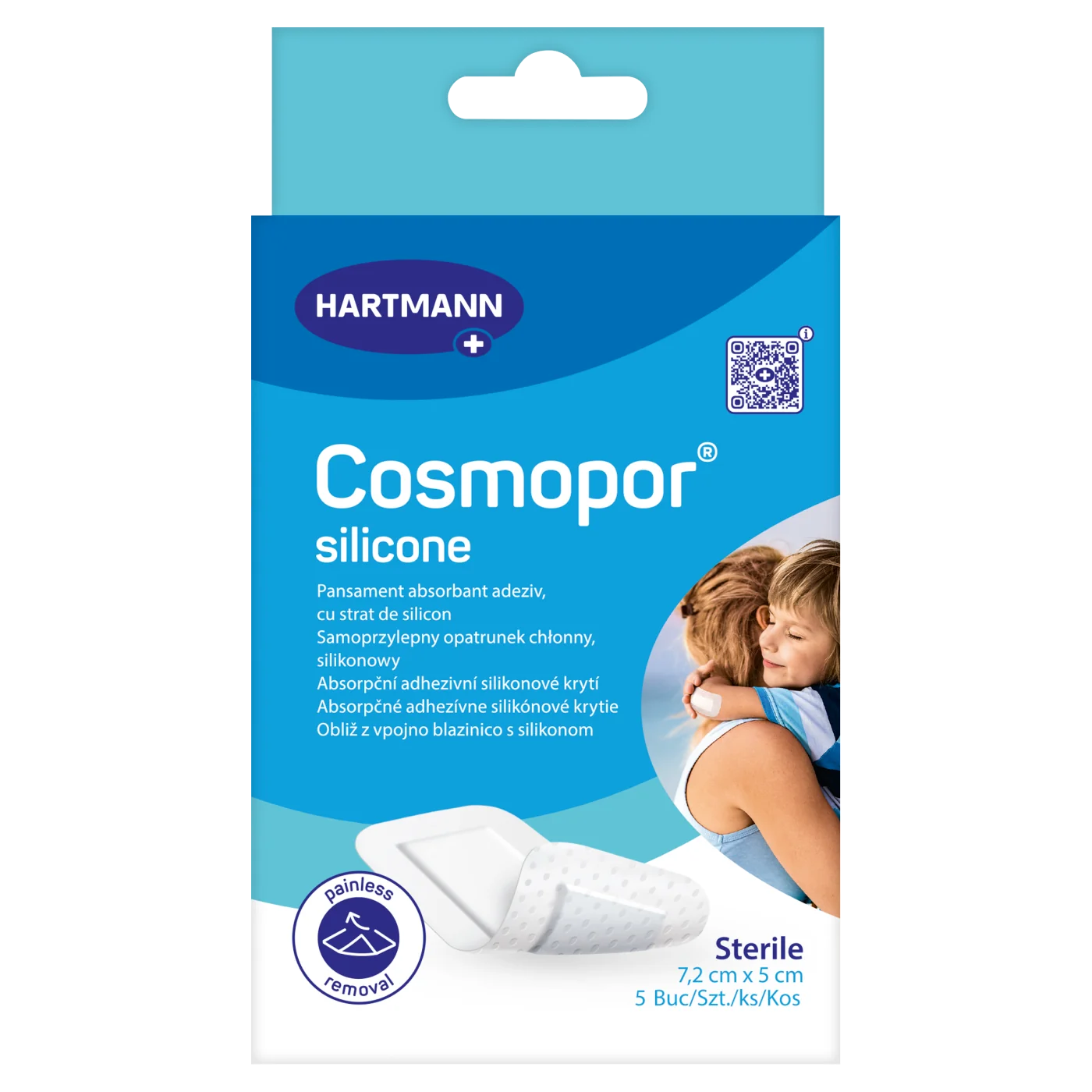 Cosmopor silicone opatrunek samoprzylepny, 7,2x5cm, 5 szt.