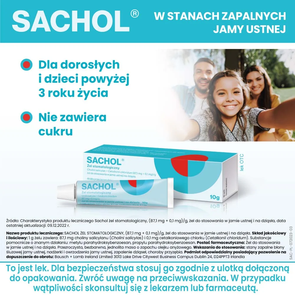 Sachol 87,1 mg + 0,1 mg/ g, żel stomatologiczny