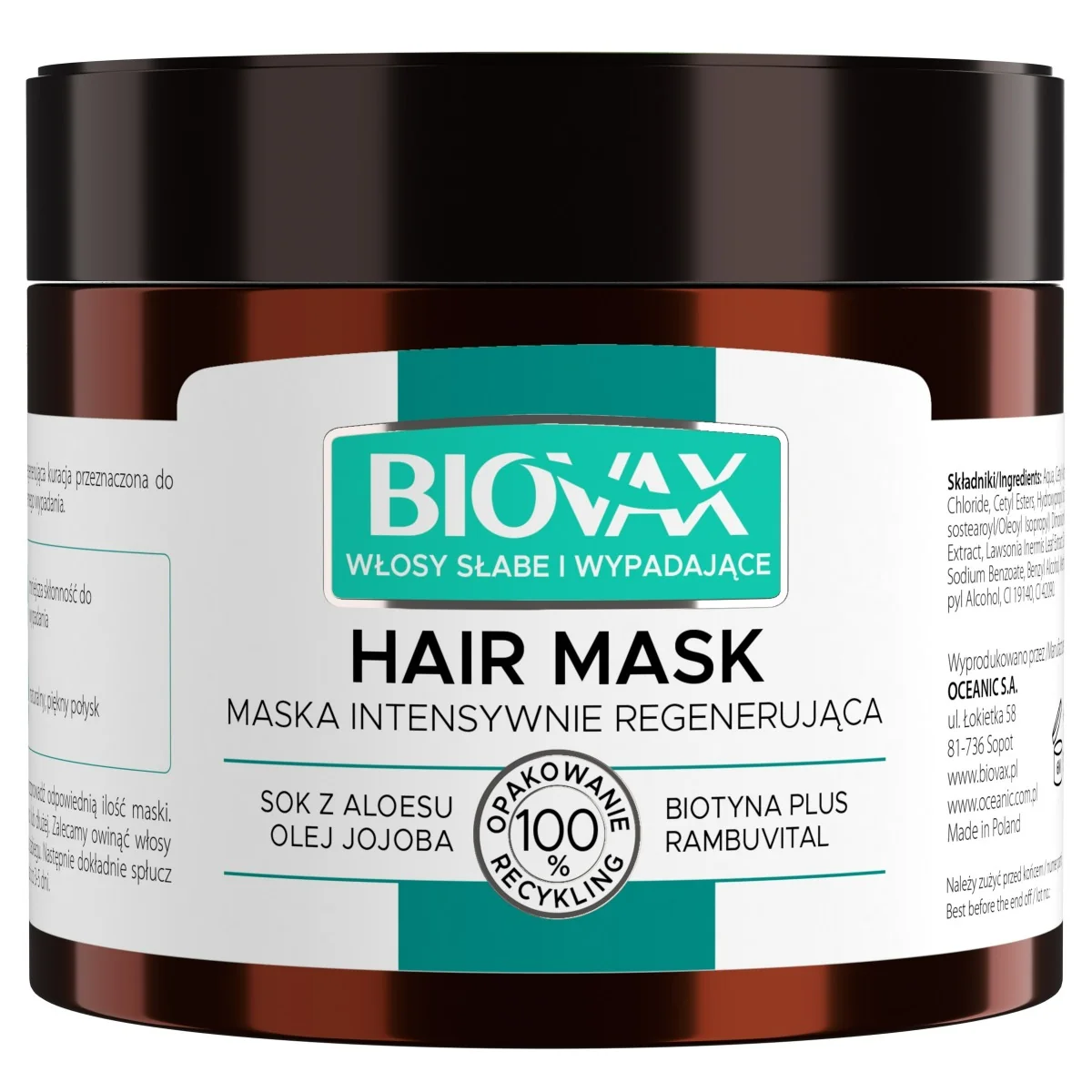 Biovax regenerująca maska do włosów, 250 ml