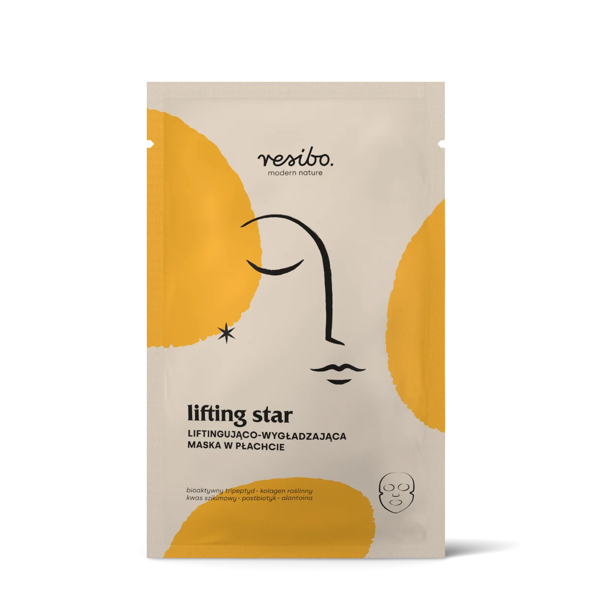 Resibo Lifting Star liftingująco-wygładzająca maska w płachcie, 21 ml, 1 sztuka