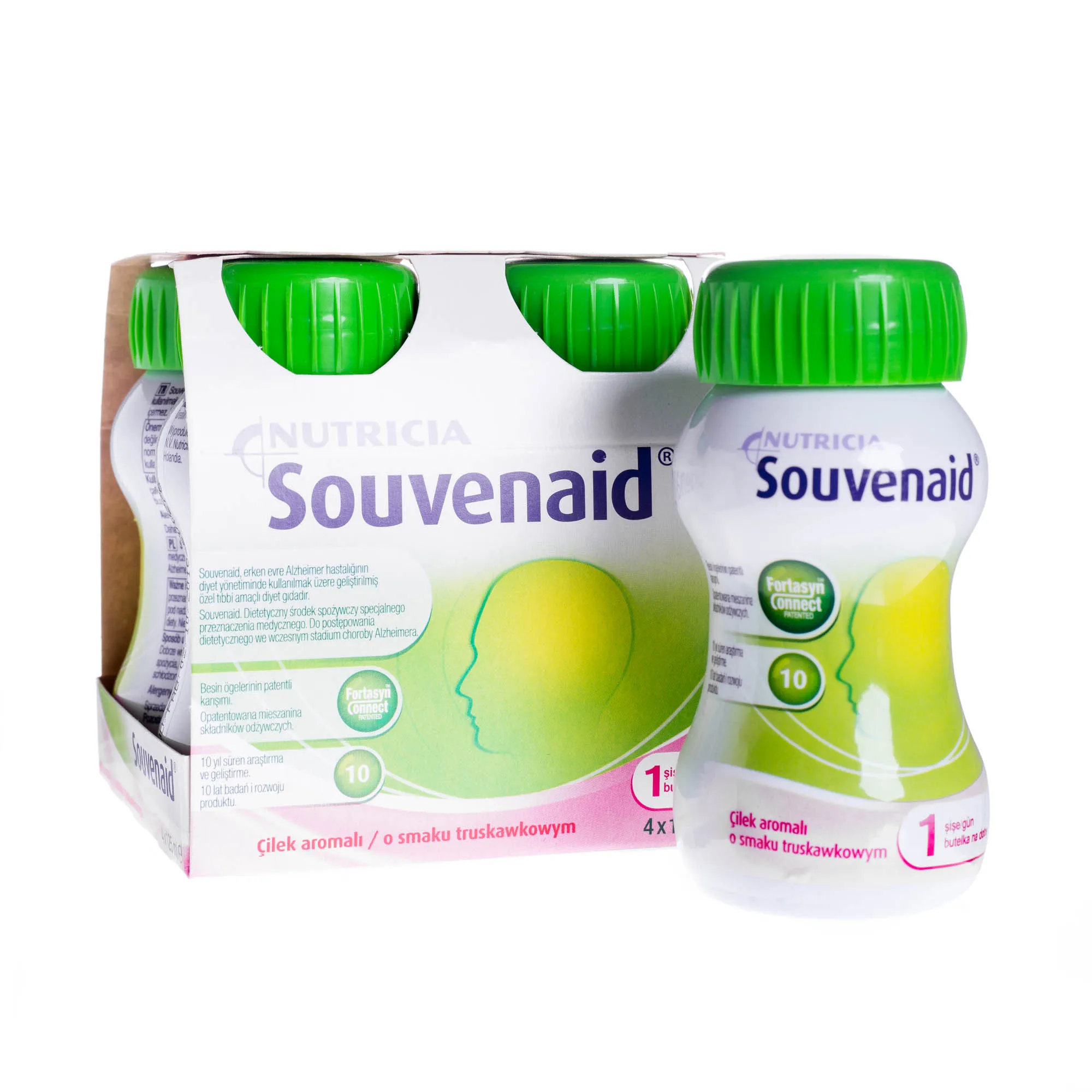 Nutricia Souvenaid opatentowana mieszanina składników odżywczych o smaku truskawkowym 4x125 ml 