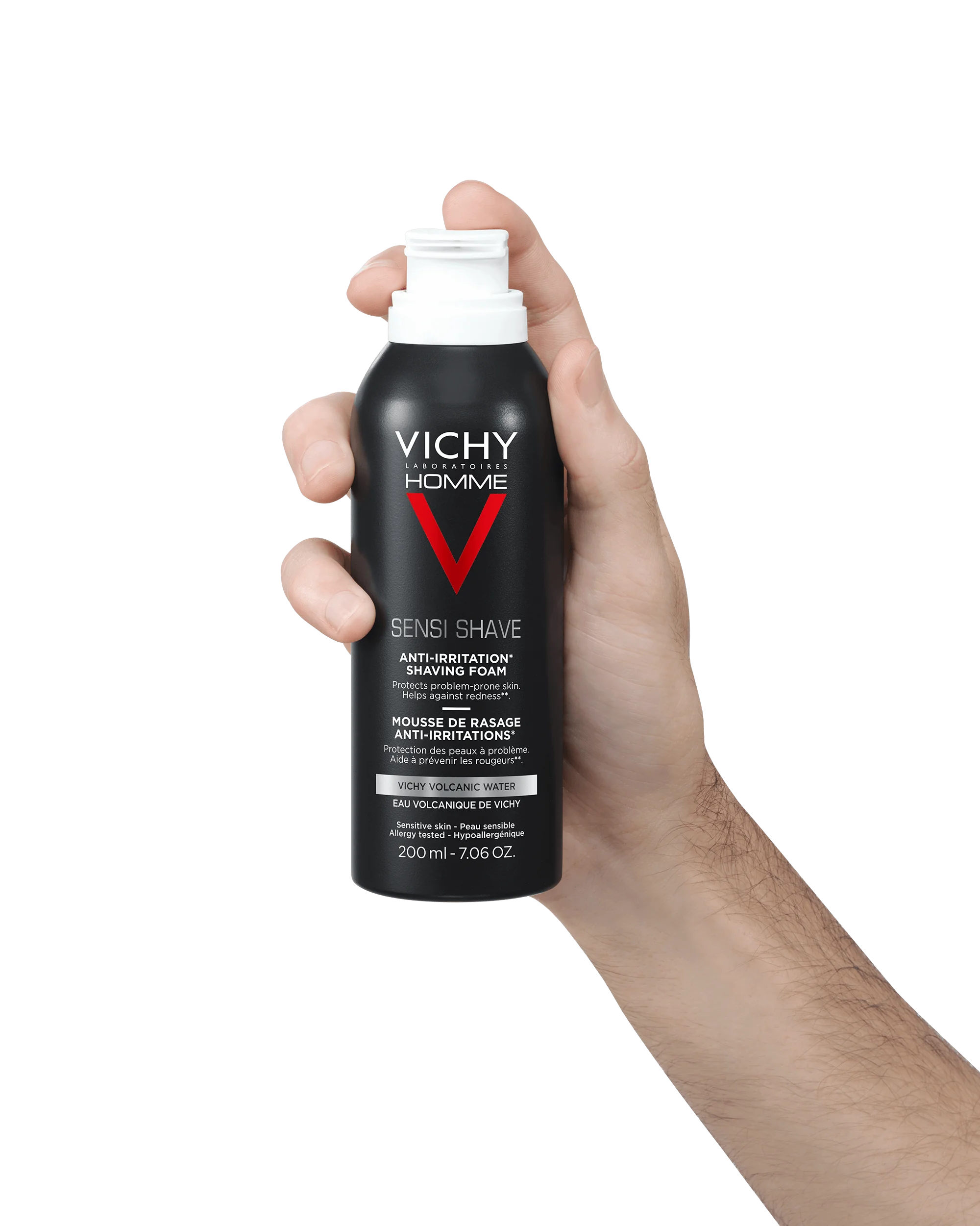 Vichy Homme Sensi Shave pianka do golenia przeciw podrażnieniom do skóry wrażliwej, 200 ml