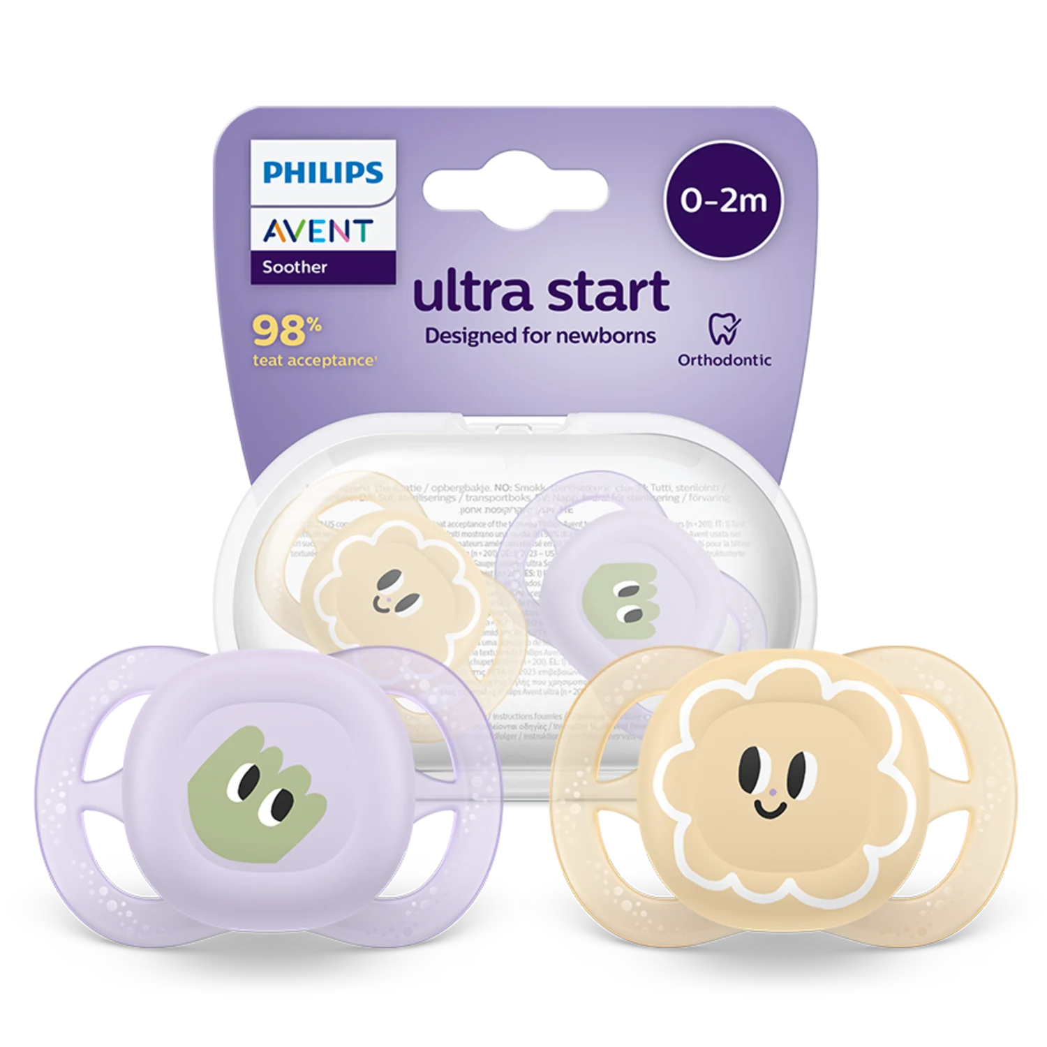 Philips Avent Ultra Start SCF075/03 smoczek ortodontyczny, 0-2 m, 2 szt.