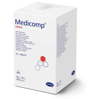 Medicomp Extra, kompresy niejałowe 10x10, 100 sztuk 