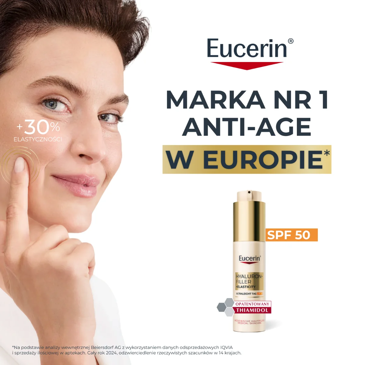 Eucerin Hyaluron-Filler + Elasticity Krem na dzień ultralekki SPF 50, 50 ml