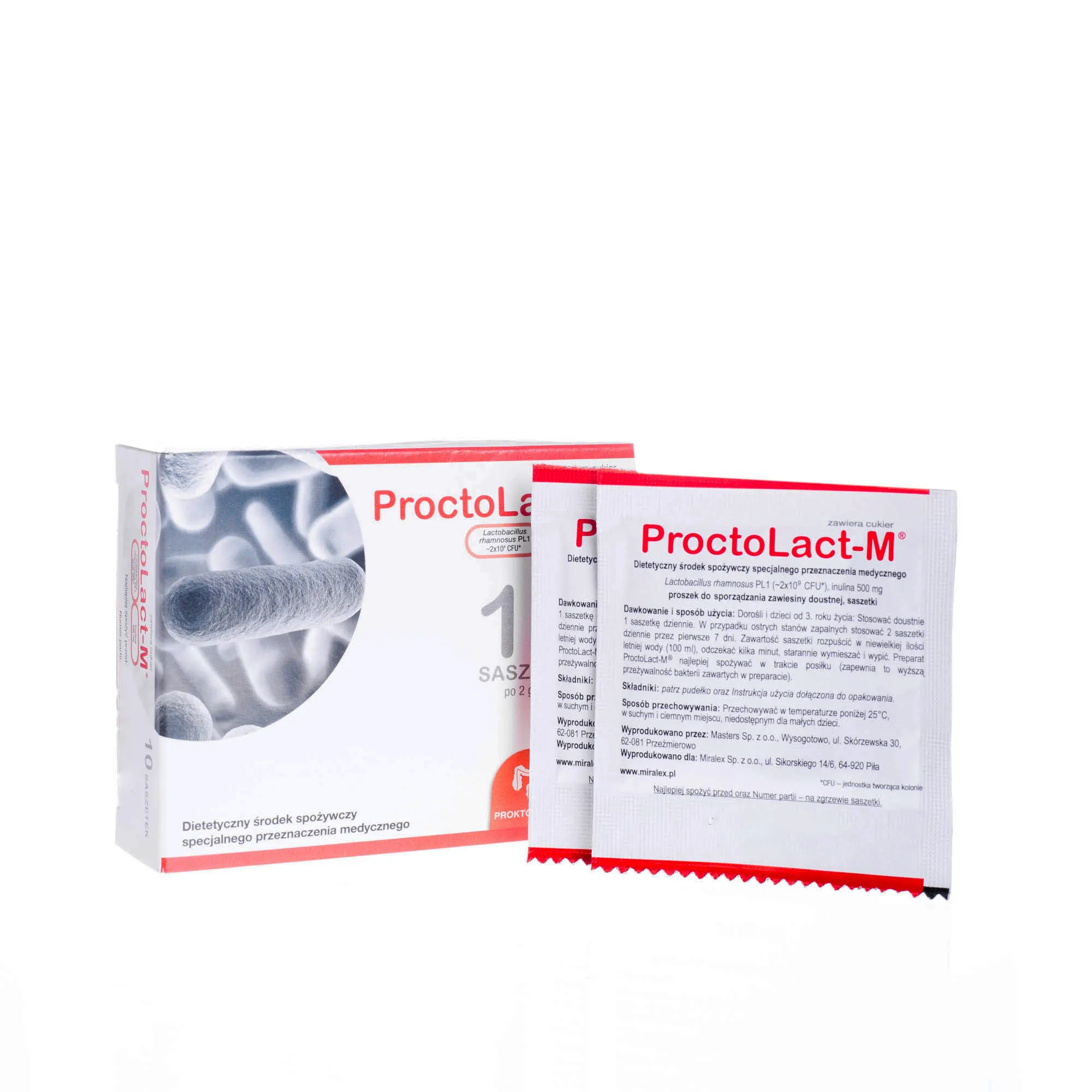 ProctoLact-M, dietetyczne środek poprawiający mikroflorę jelitową, 10 saszetek po 2 g