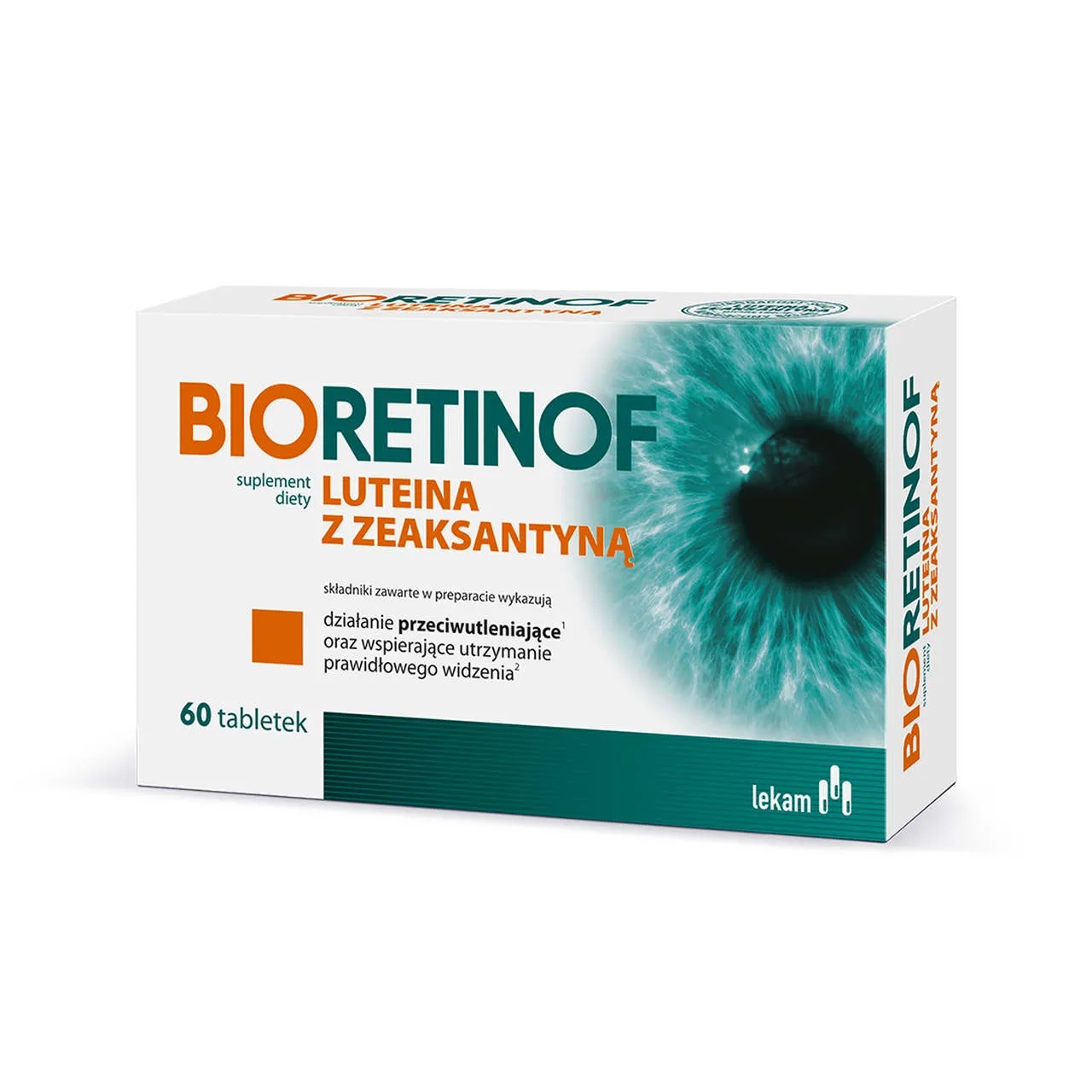 Bioretinof Luteina z Zeaksantyną, suplement diety, 60 tabletek