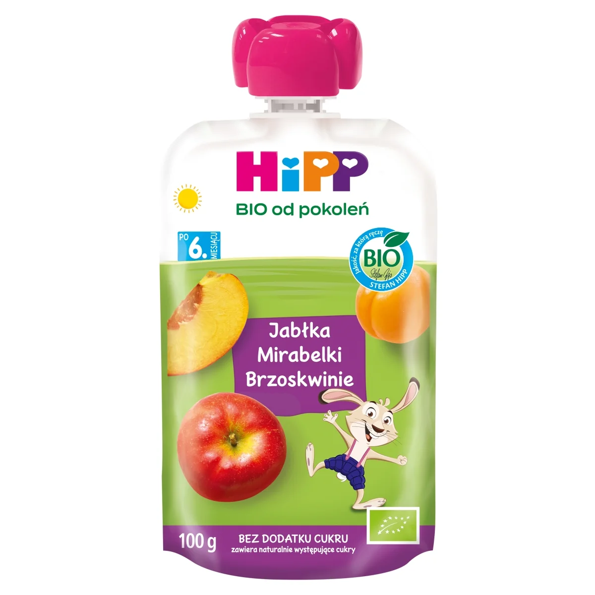 HiPP BIO od pokoleń jabłka-brzoskwinie-mirabelki po 6. miesiącu, 100 g