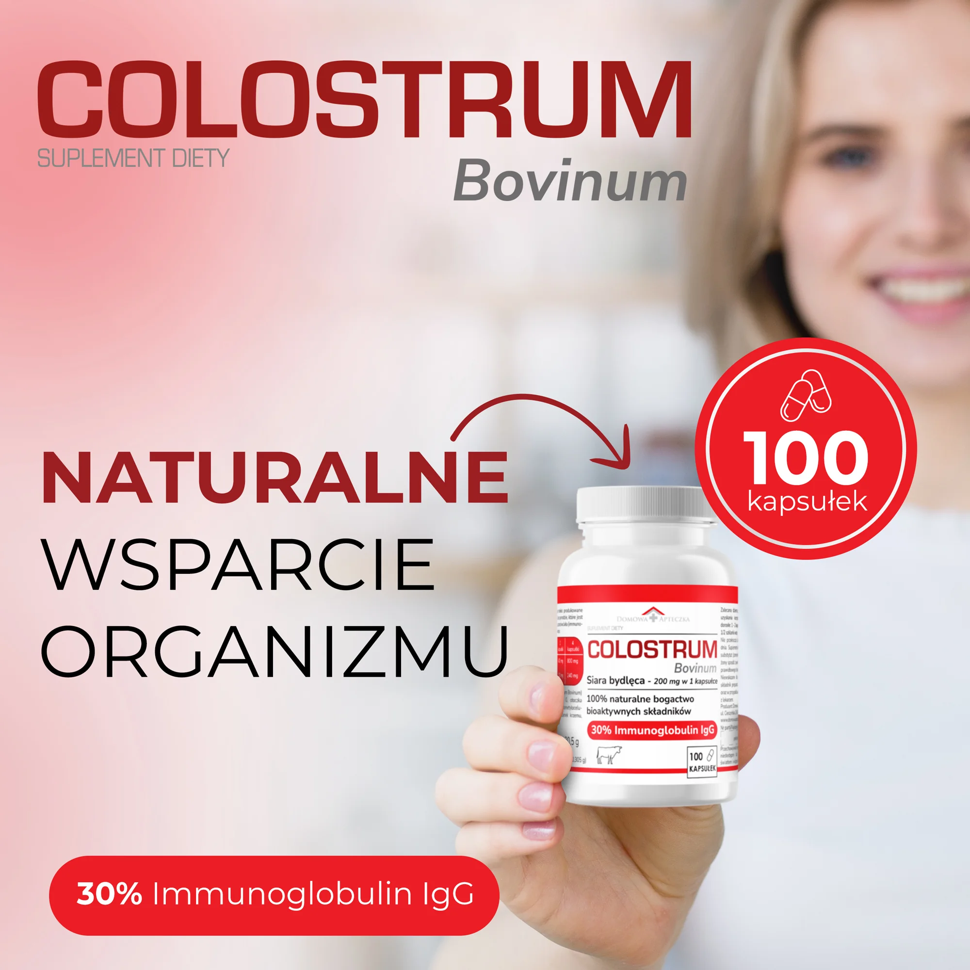 Domowa Apteczka Colostrum Bovinum 100 kapsułek
