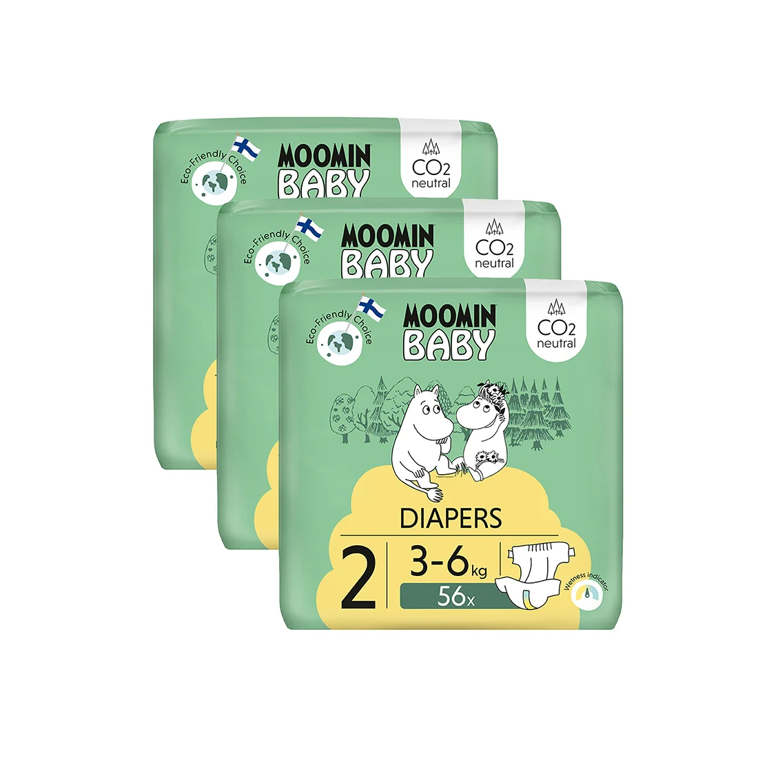 Moomin Baby 2 Newborn pieluszki 3-6 kg, 168 szt.
