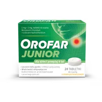 Orofar Junior, 1 mg + 1 mg, 24 tabletki do ssania