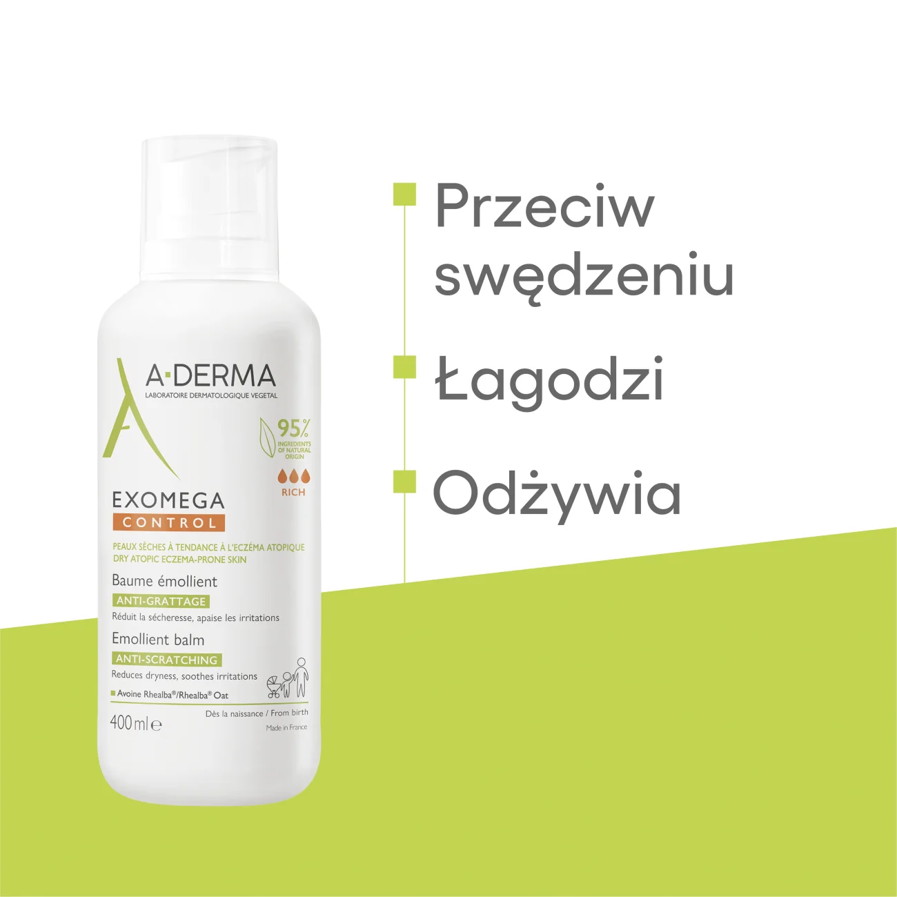 A-Derma Exomega Control balsam emolient, 400 ml