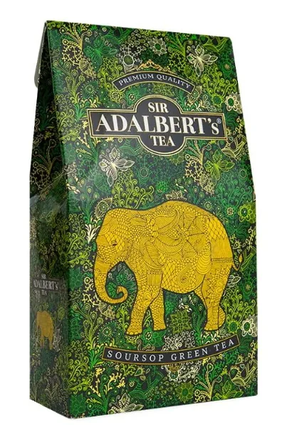 Sir Adalbert's Tea zielona herbata liściasta w kartoniku pouch Soursop, 100 g