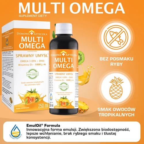 MultiOmega syrop o smaku owoców tropikalnych, 250 ml