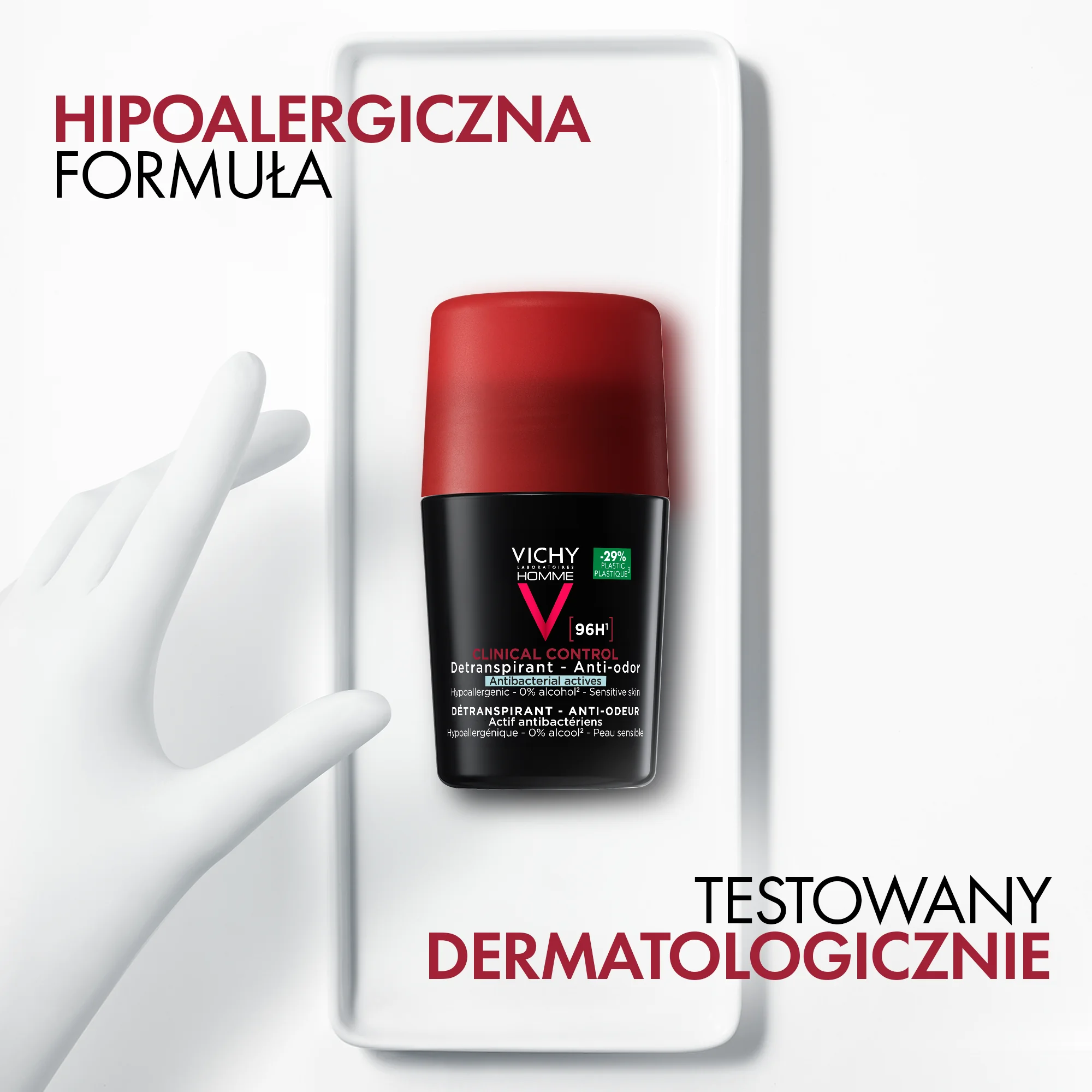 Vichy Homme Clinical Control 96 H antyperspirant w kulce, 50 ml