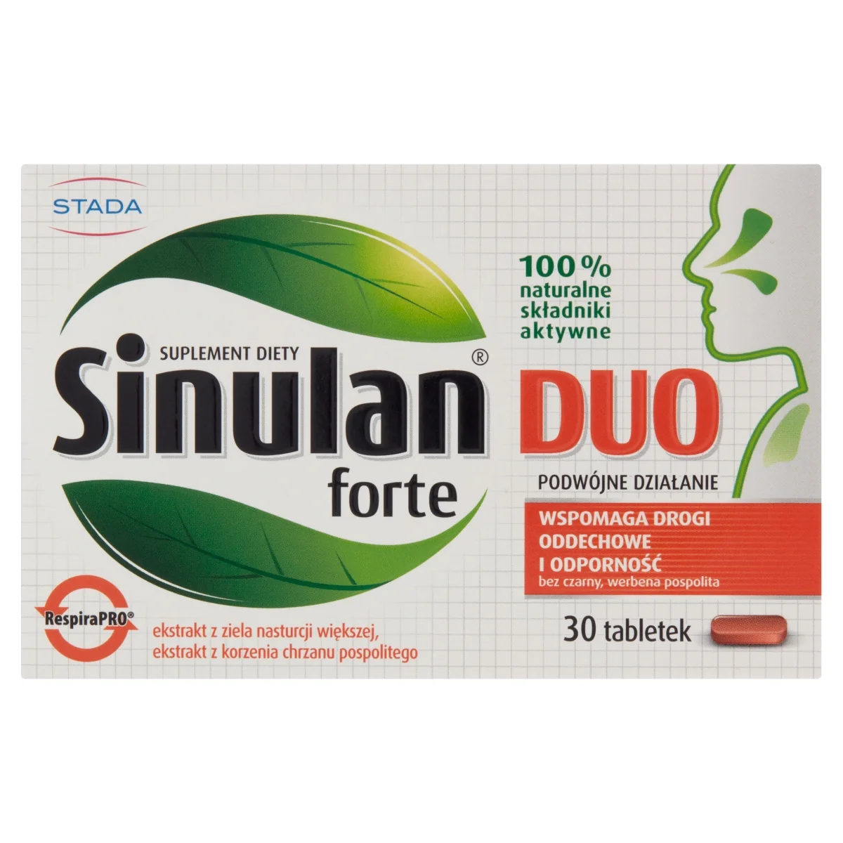 Sinulan forte Duo suplement diety, 30 tabletek powlekanych