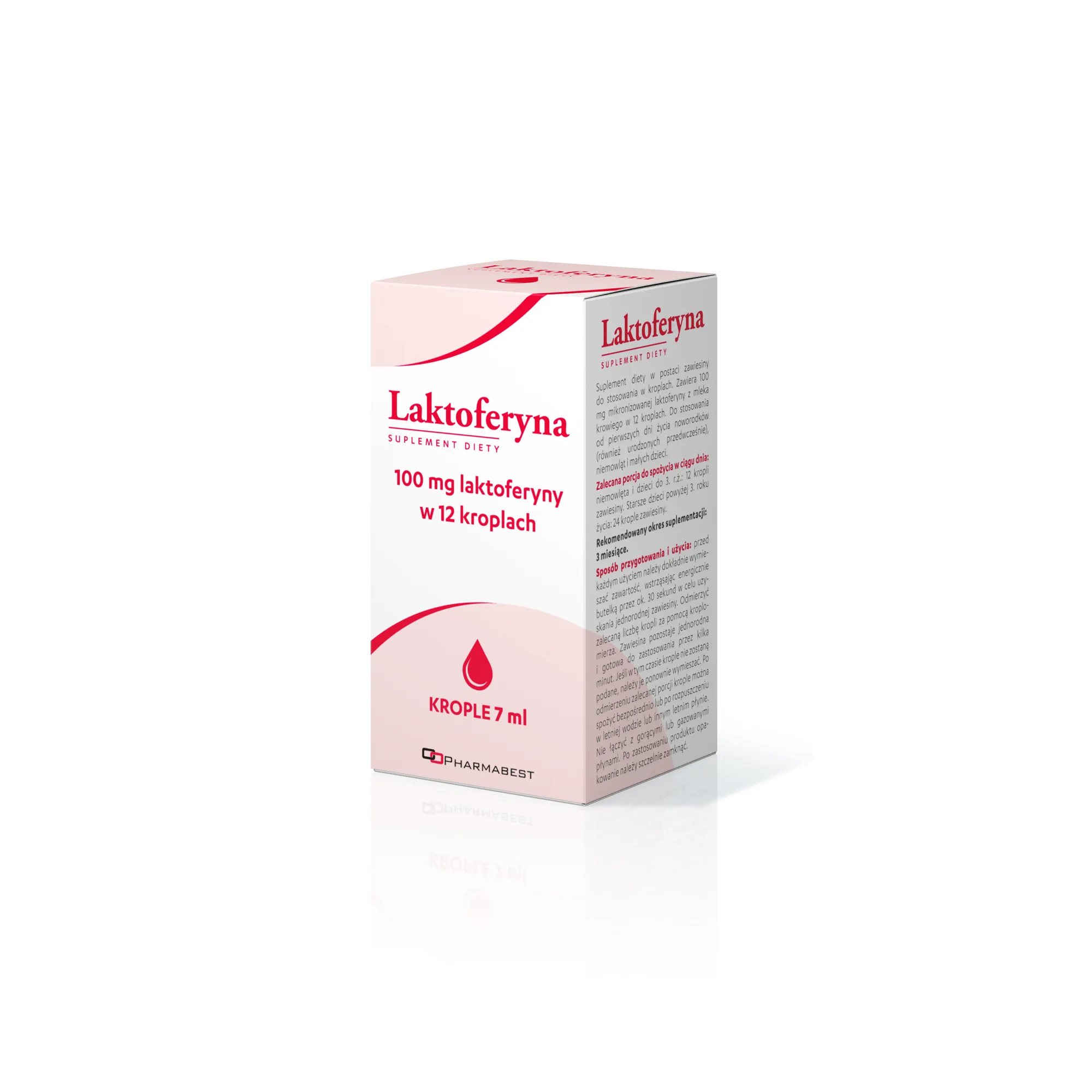 Laktoferyna, suplement diety, krople doustne, 7 ml