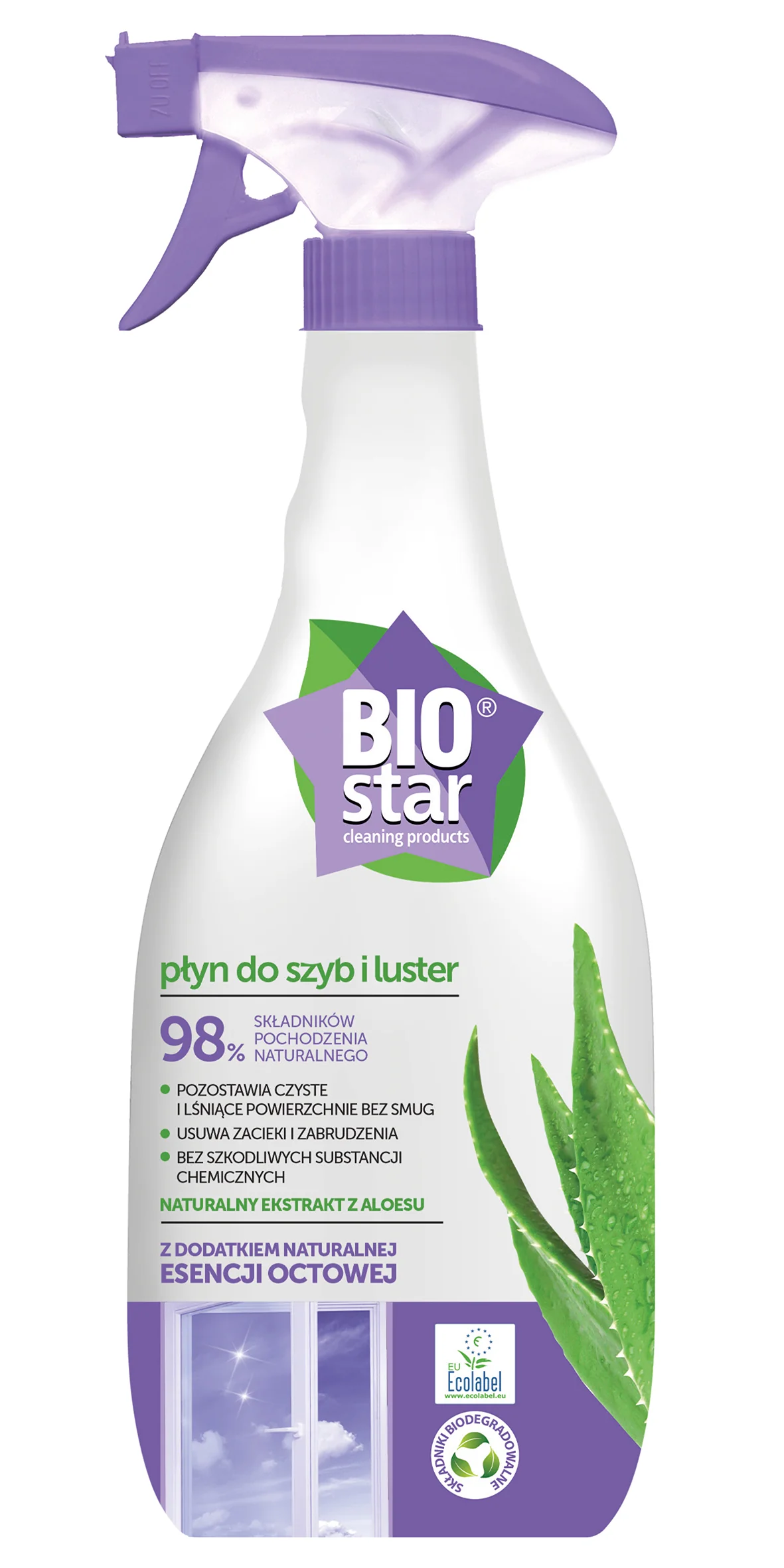 BIOstar płyn do mycia szyb i luster z ekstraktem z aloesu, 700 ml