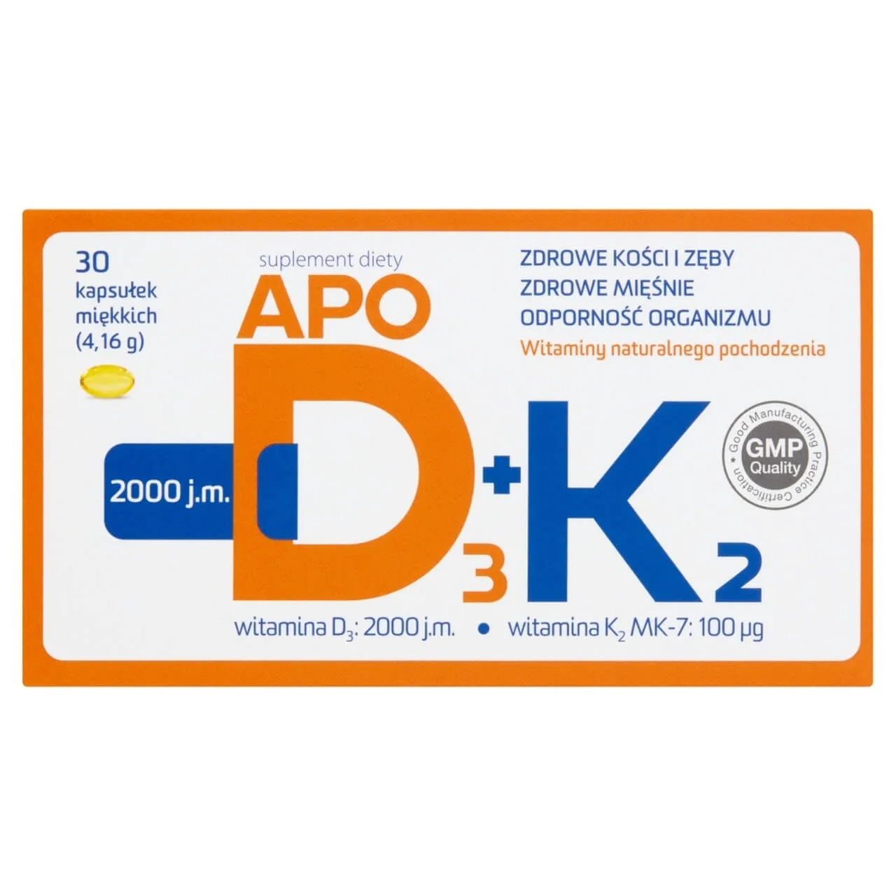 ApoD3 + K2, suplement diety, 30 kapsułek