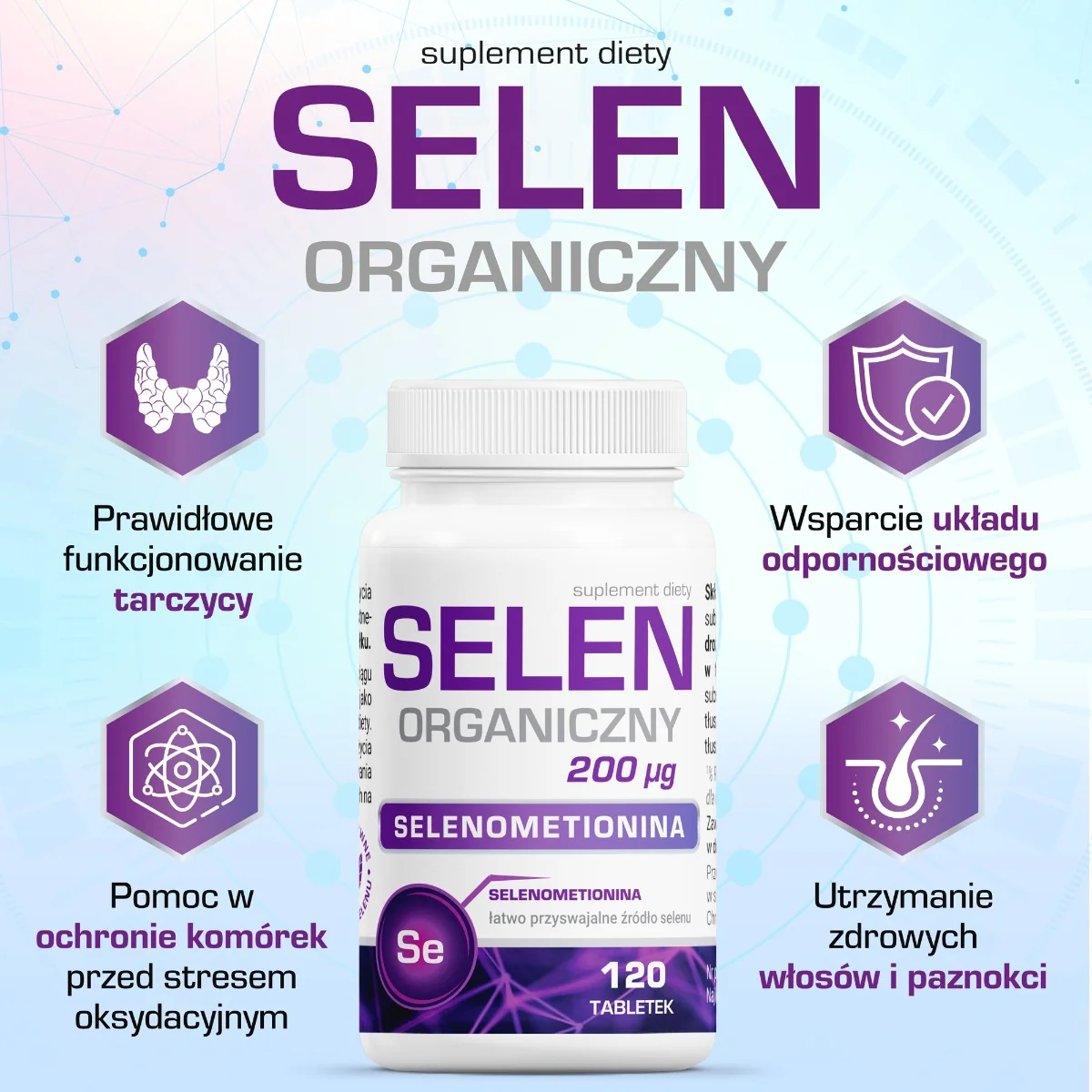 Selen Organiczny 200 µg 120 tabletek