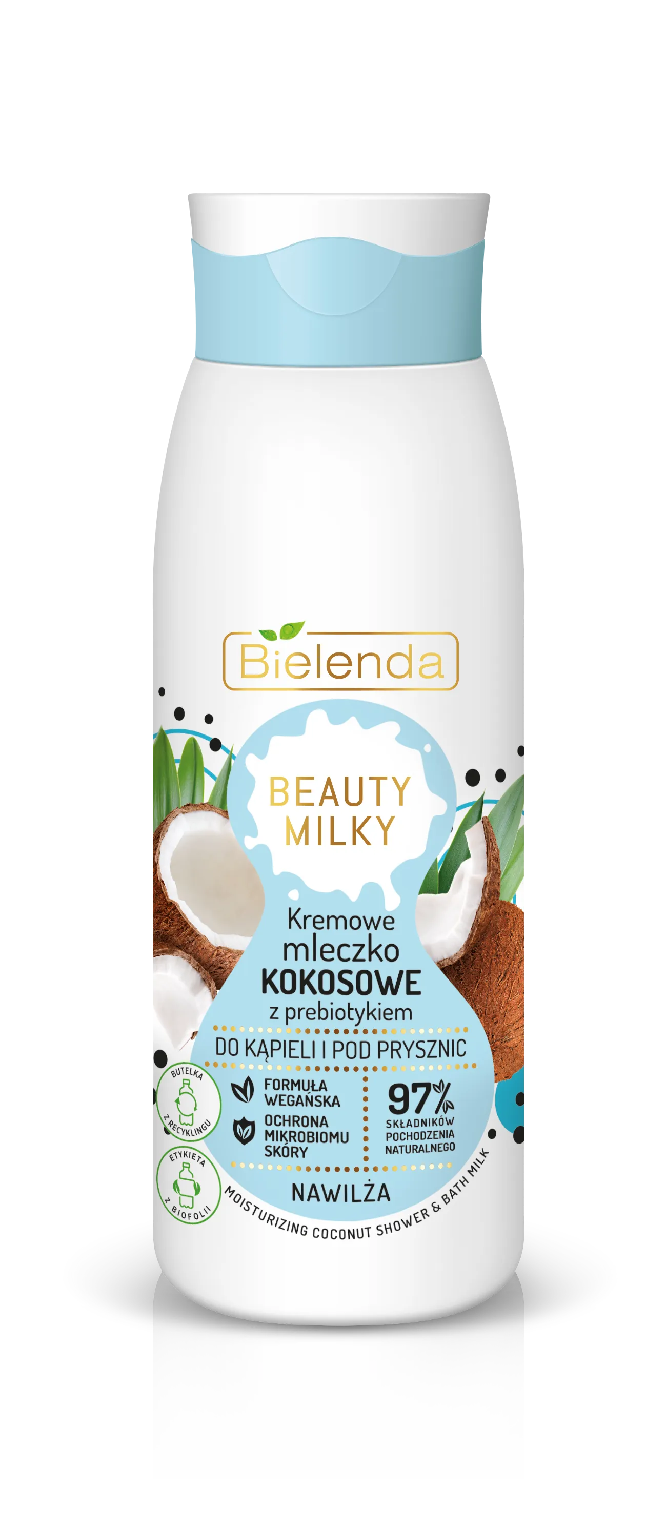 Bielenda Beauty Milky kremowe mleczko kokosowe do kąpieli i pod prysznic, 400 ml