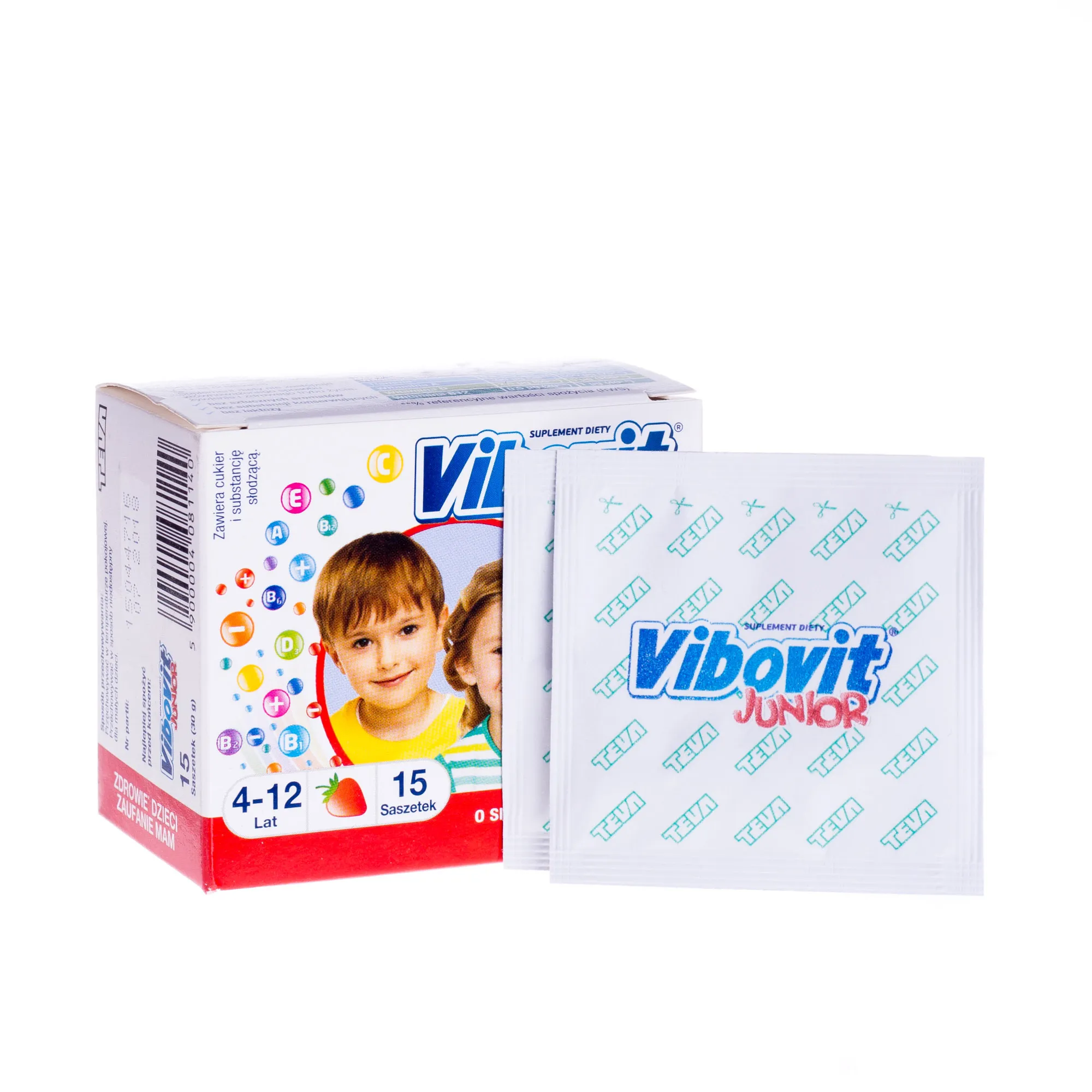 VIbovit Junior, 15 saszetek o smaku truskawkowym