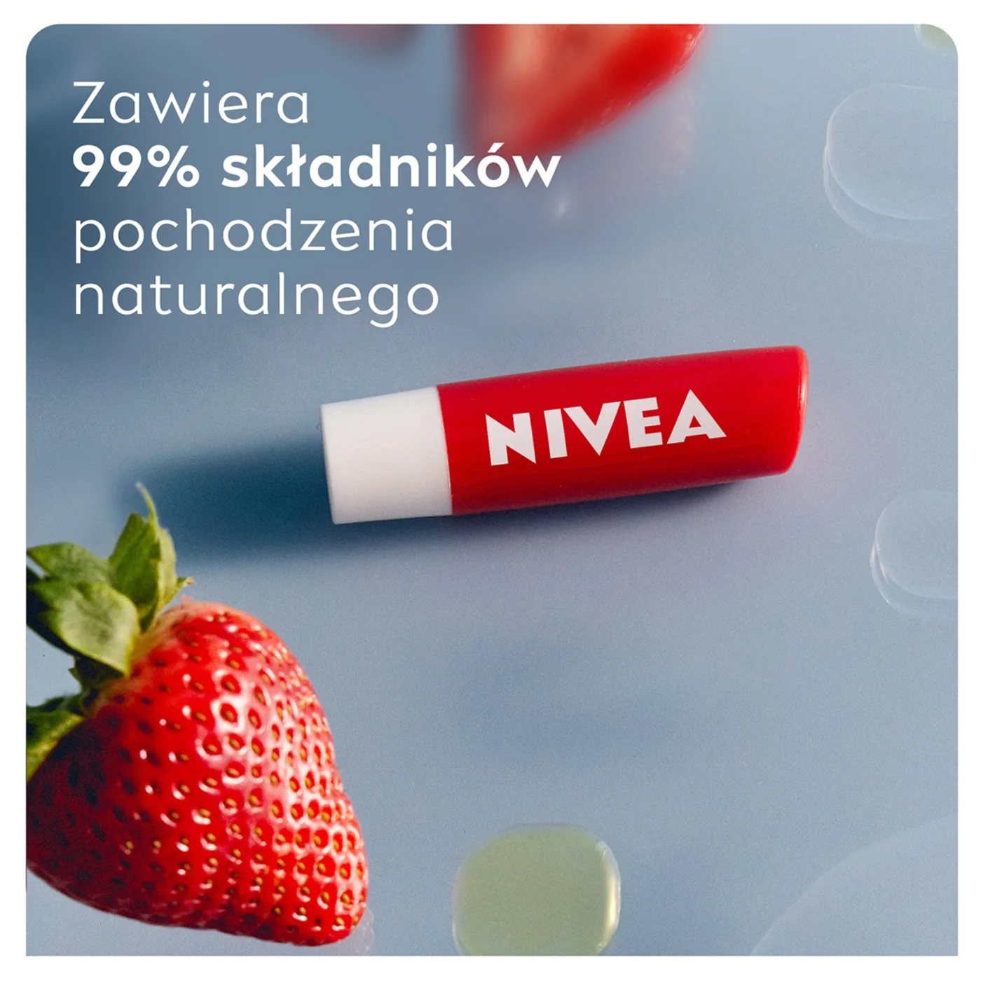 Nivea Strawberry Shine pielęgnująca pomadka do ust, 4,8 g