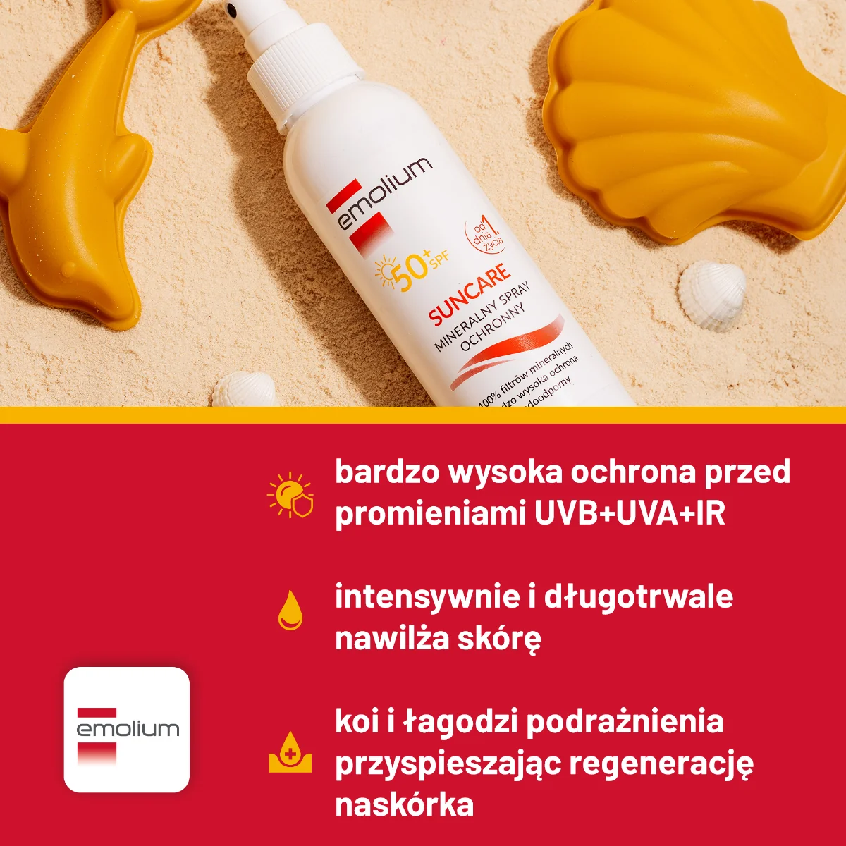 Emolium Suncare mineralny spray ochronny SPF 50+, 100 ml