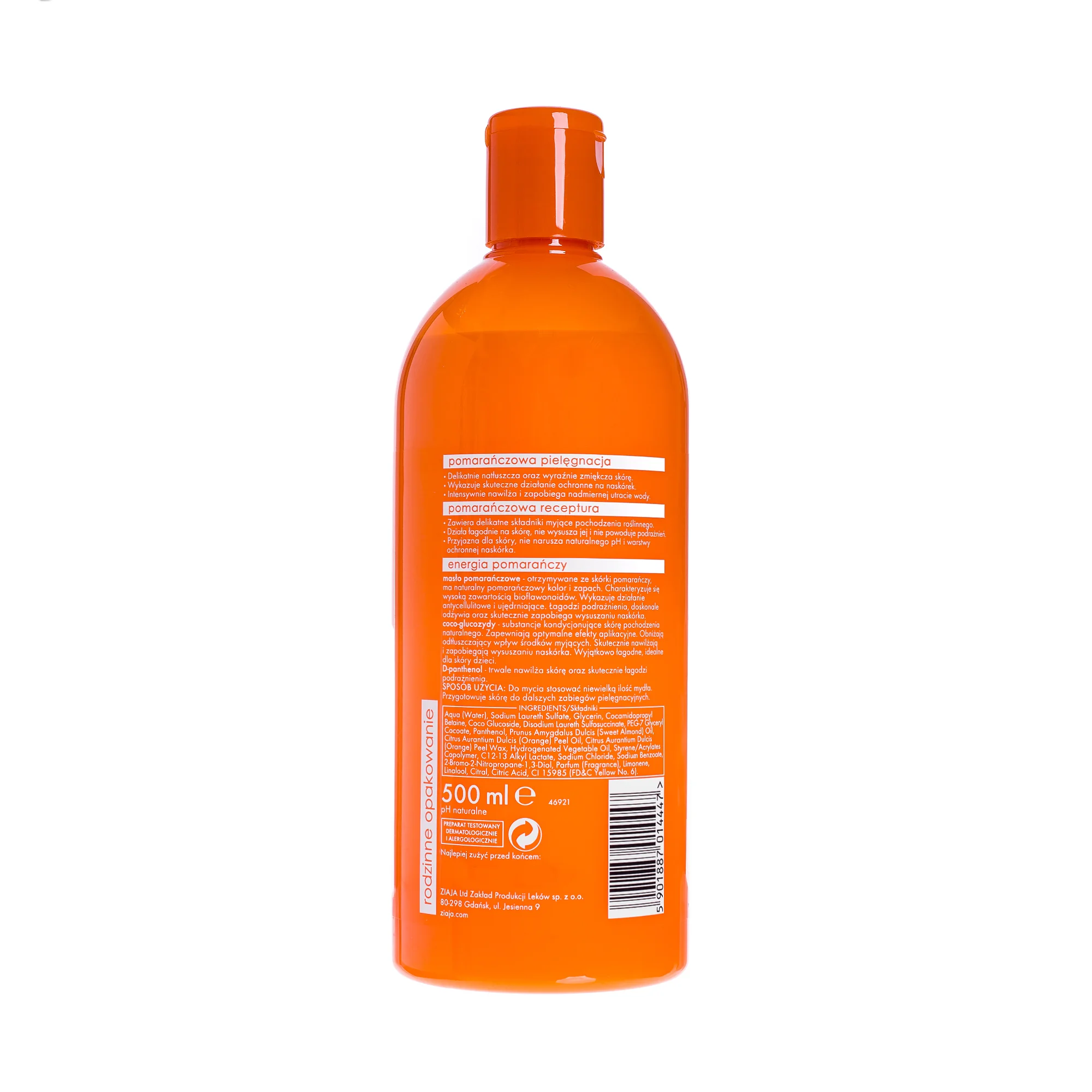 Ziaja Pomarańczowa kremowe mydło pod prysznic, 500 ml