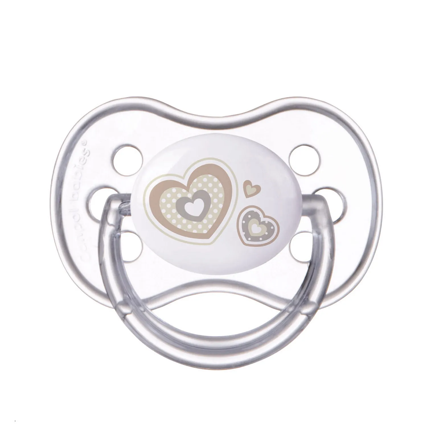 Canpol Babies, smoczek silikonowy, symetryczny, rozmiar B, 6-18 miesiąca 22/581_bei, 1 sztuka 