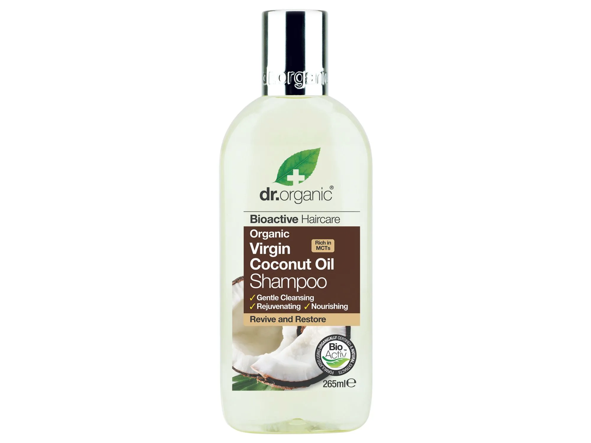 Dr.Organic Bioactive Haircare, szampon do włosów z olejem kokosowym, 265 ml