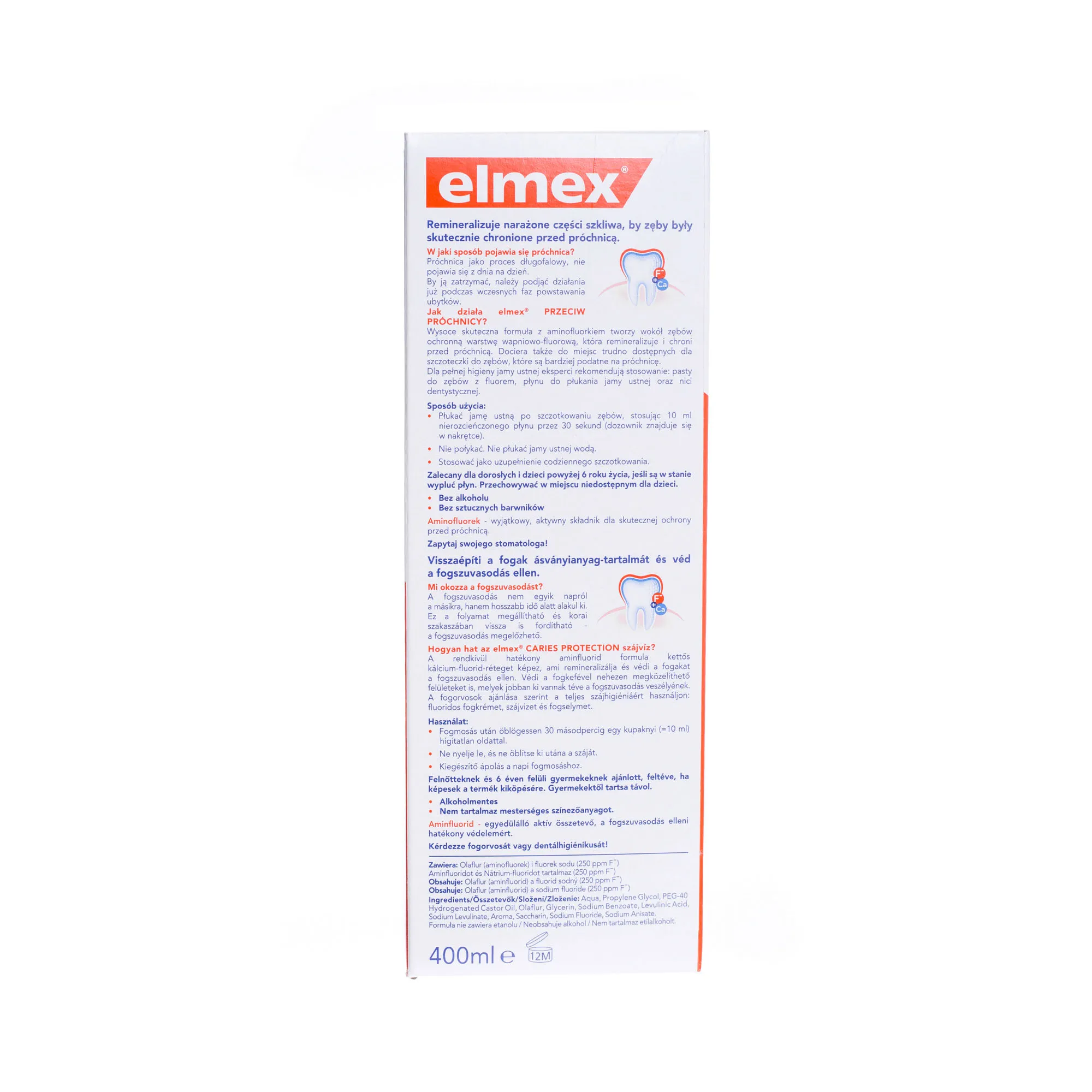 elmex® Przeciw Próchnicy płyn do płukania jamy ustnej, 400 ml 