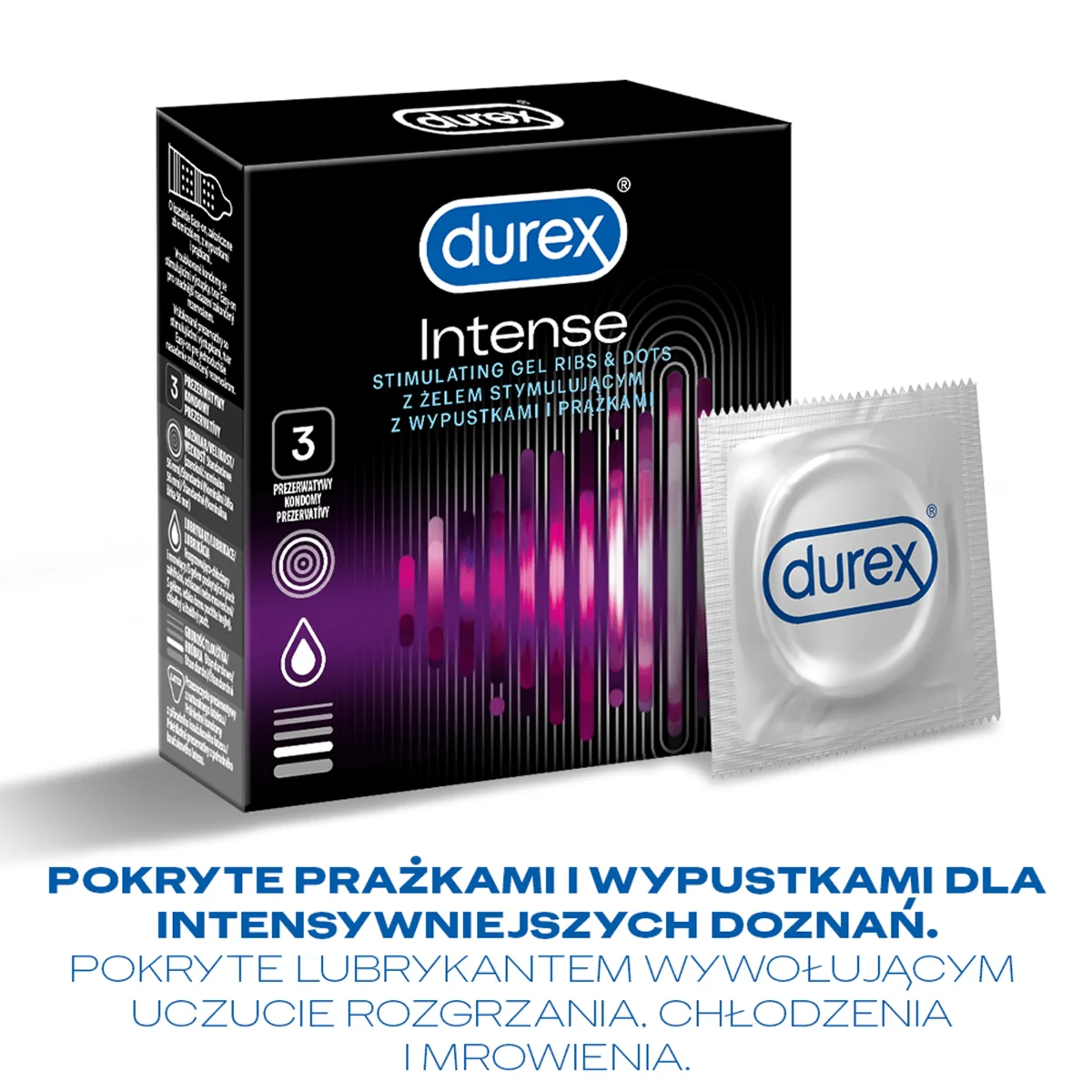 Durex Intense prezerwatywy, 3 szt.