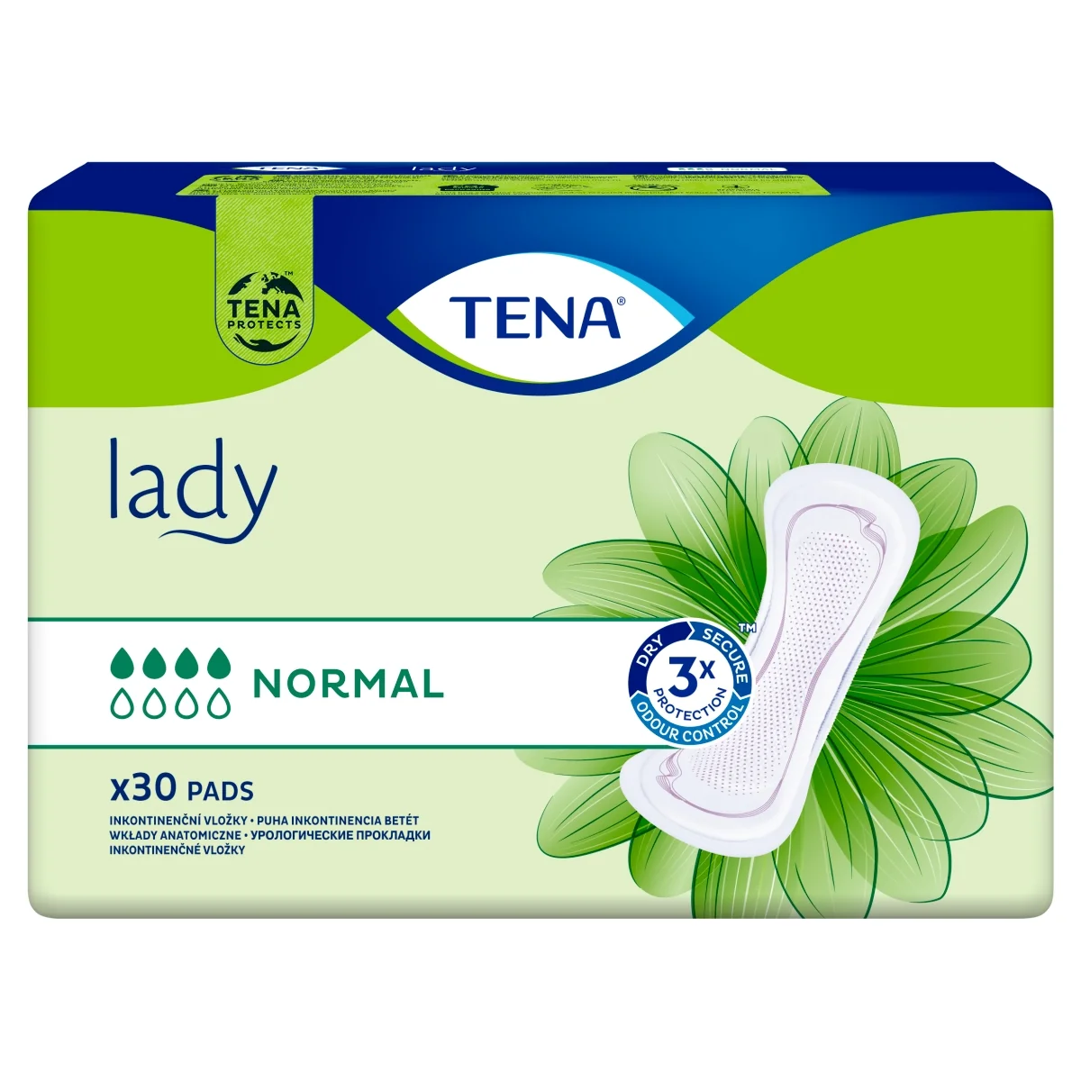TENA Lady wkłady anatomiczne Normal, 30 sztuki