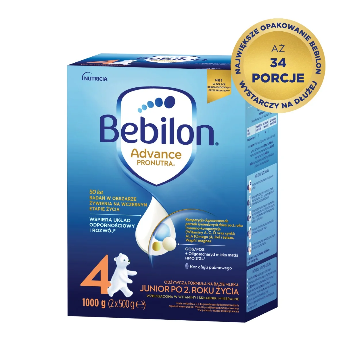 Bebilon 4 Advance Pronutra Junior mleko modyfikowane po 2. roku życia, 1000 g