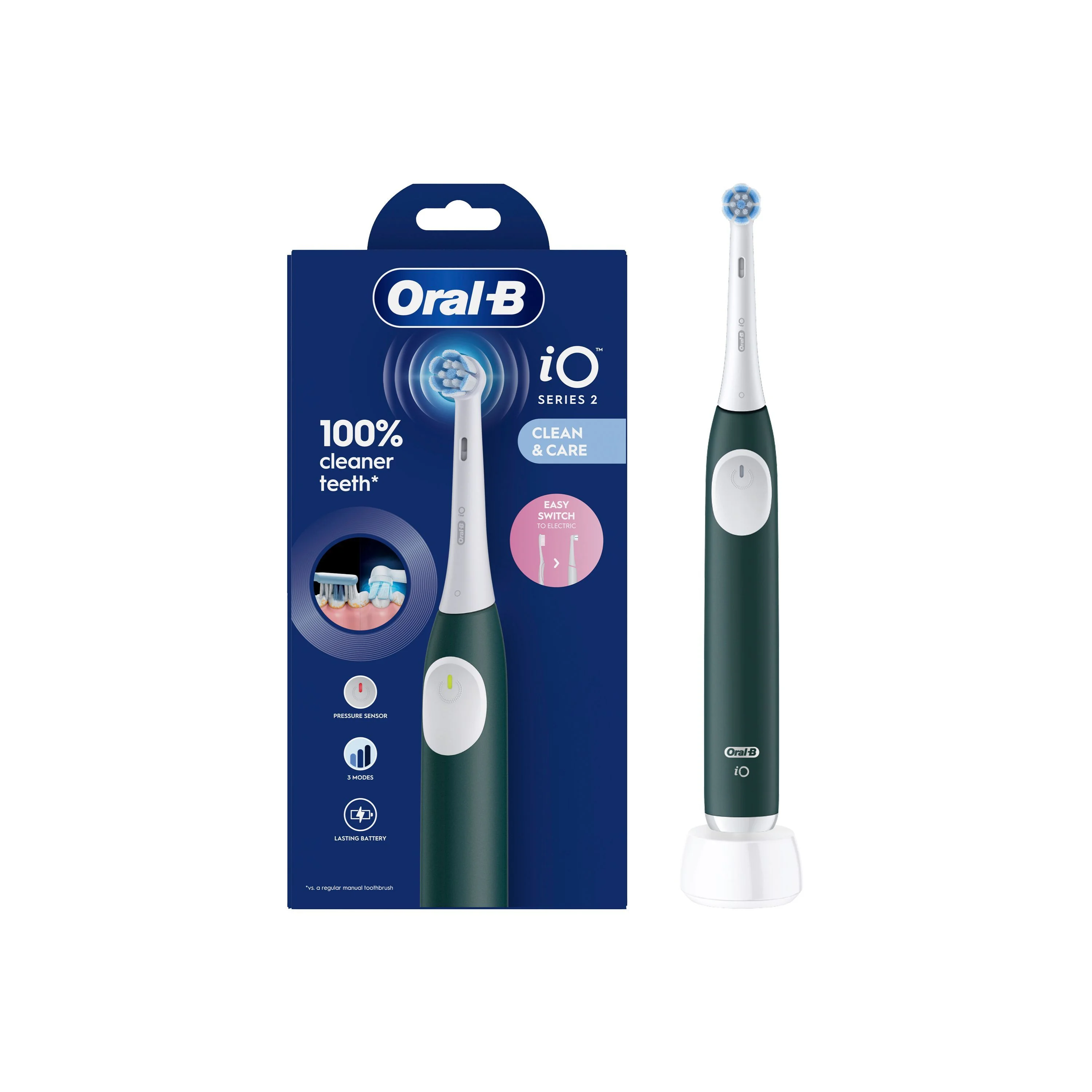 Oral-B iO 2 Forest Green szczoteczka elektryczna, 1 sztuka