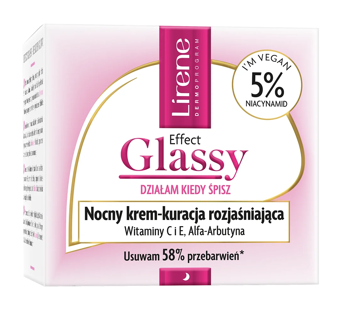 Lirene Effect Glassy nocny krem-kuracja rozjaśniająca, 50 ml