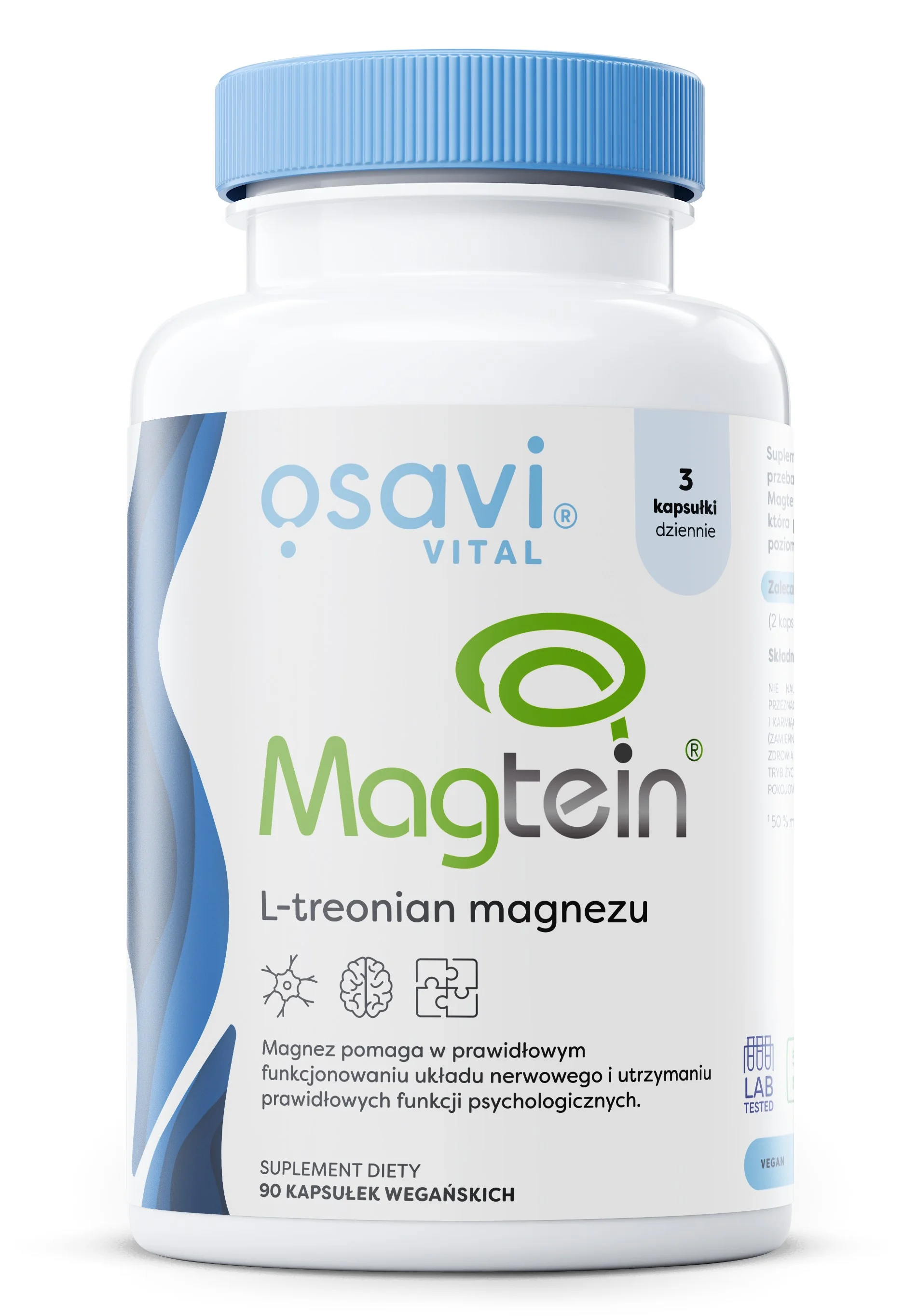 Osavi Magtein L-Treonian Magnezu 90 kapsułek wegańskich