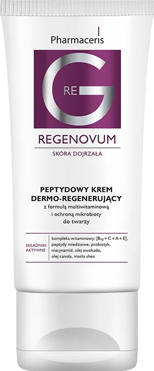 Pharmaceris Regenovum PEPTYDOWY KREM DERMO-REGENERUJĄCY do twarzy z formułą multiwitaminową i ochroną mikrobioty, 50 ml