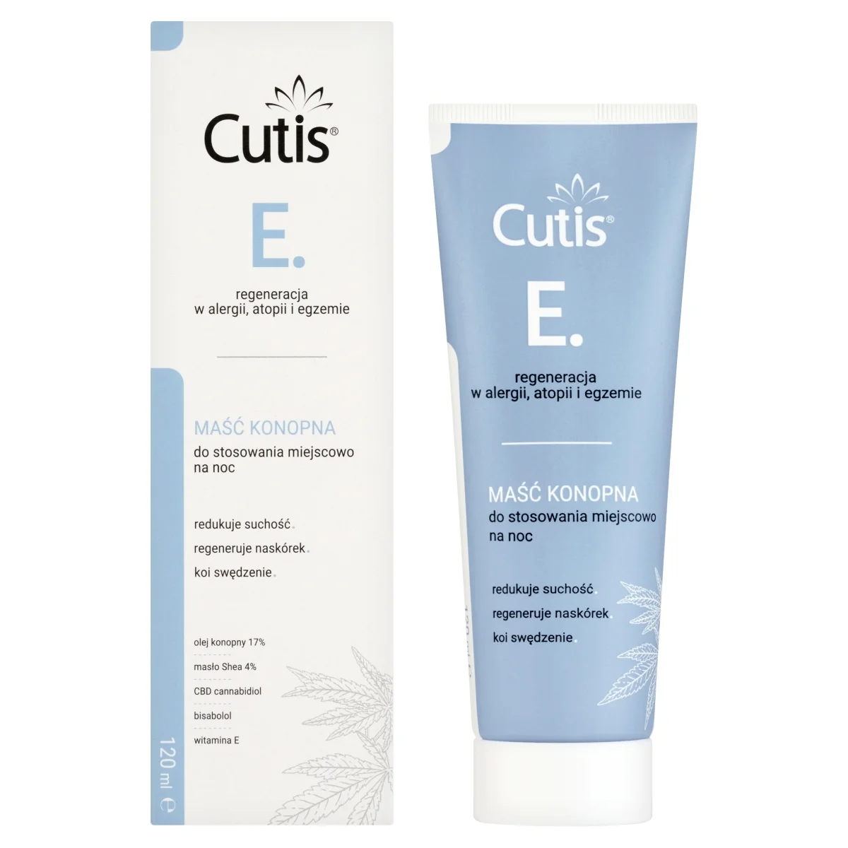 Cutis E-EGZEMA maść konopna 17% + CBD do skóry alergicznej i atopowej, 120 ml