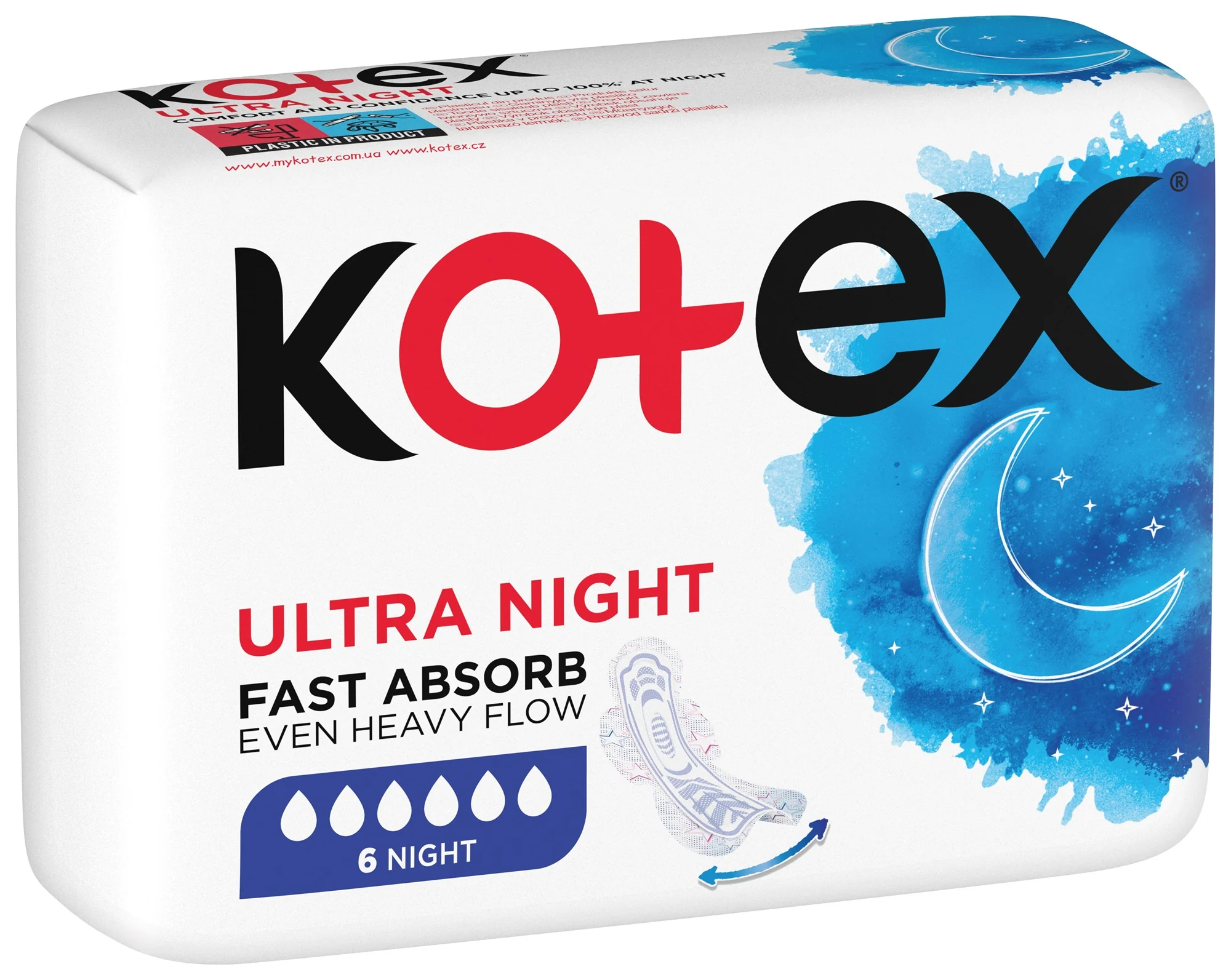 Kotex Ultra Night podpaski, 6 sztuk